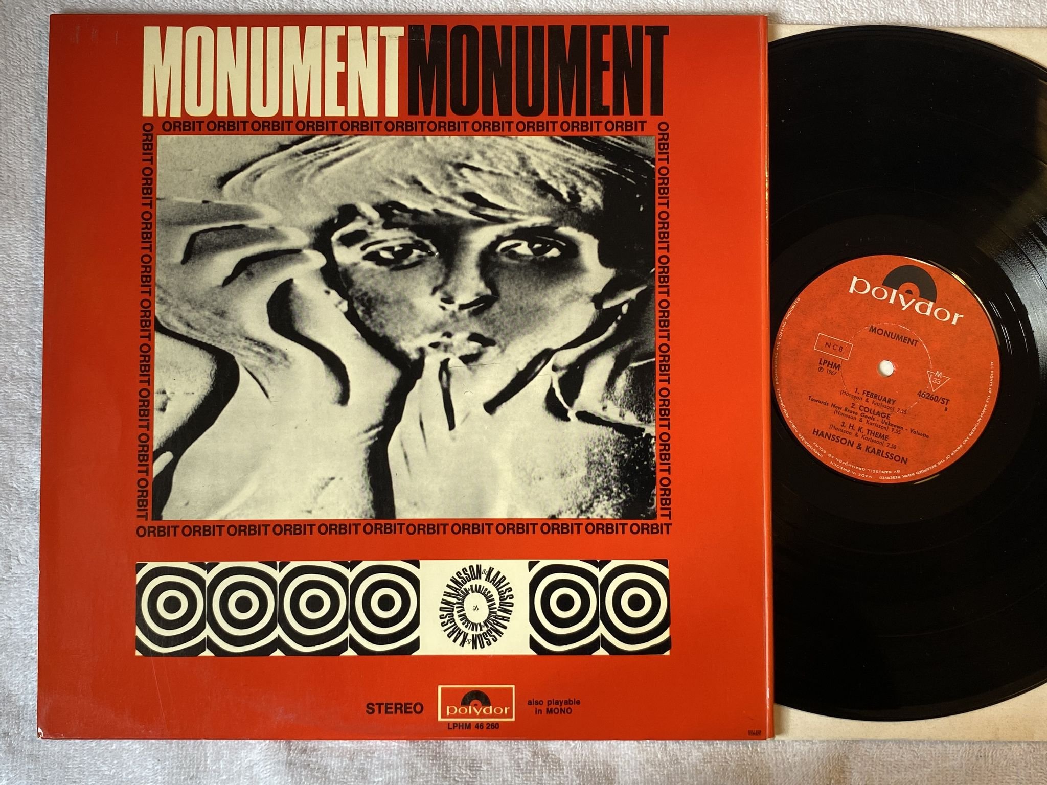 Omslagsbild för skivan HANSSON & KARLSSON monument LP -67 Swe POLYDOR 46260 ST