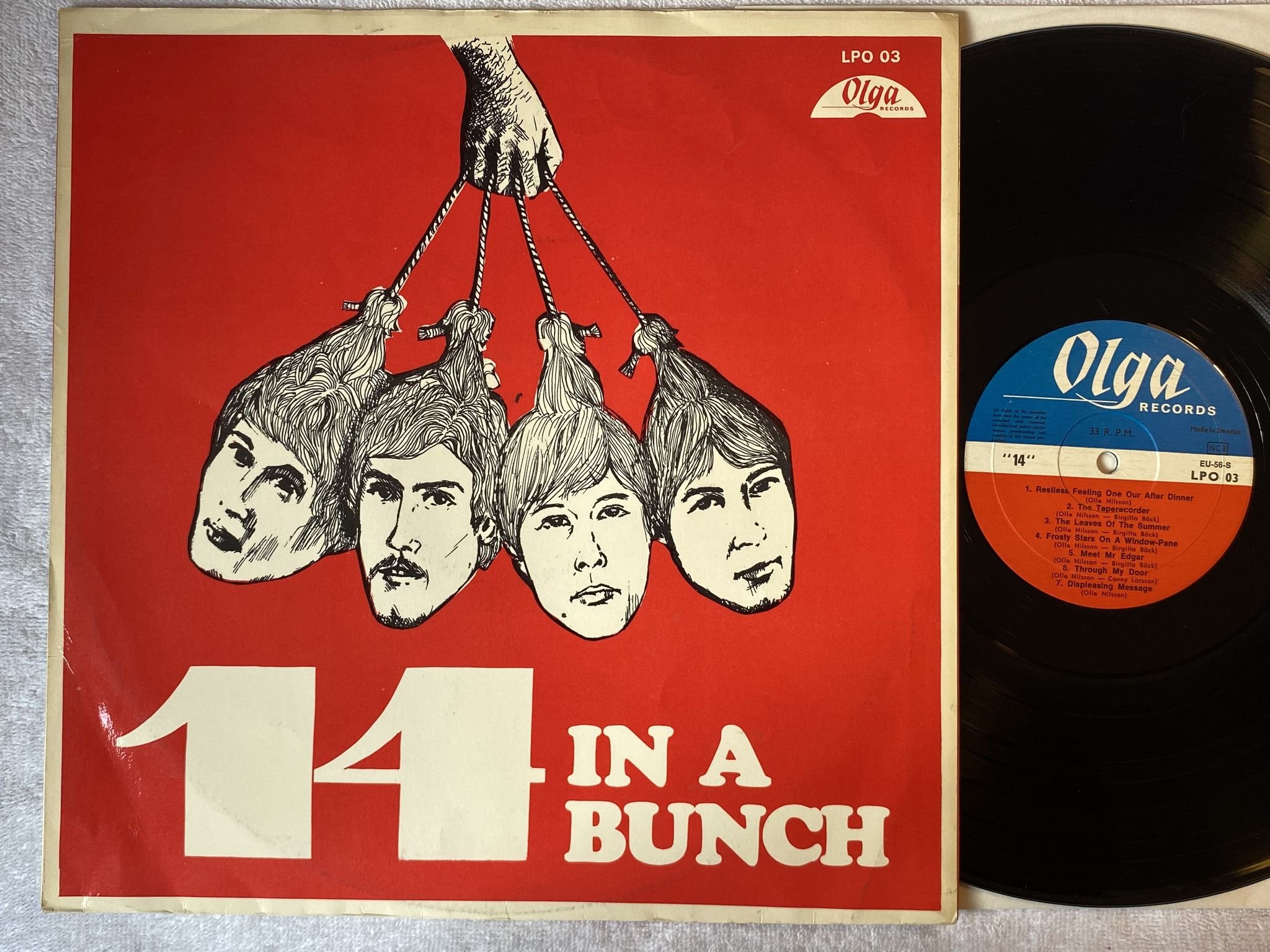 Omslagsbild för skivan 14 IN A BUNCH s/t LP -66 Swe OLGA LPO 03 **** R A R E ****