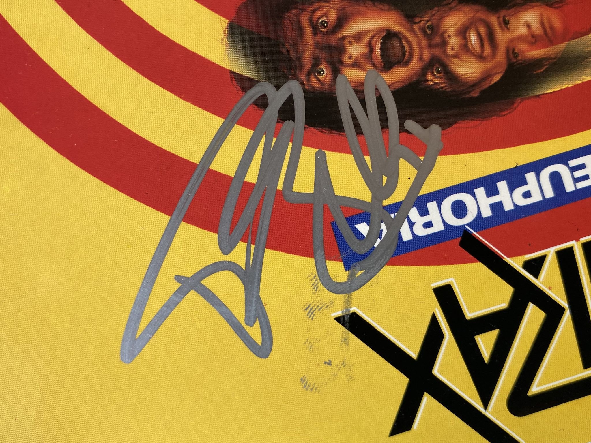 Omslagsbild för skivan ANTHRAX state of Euphoria LP -88 ncb ISLAND ILPS 9916 ** SIGNED BY 4 MEMBERS ***