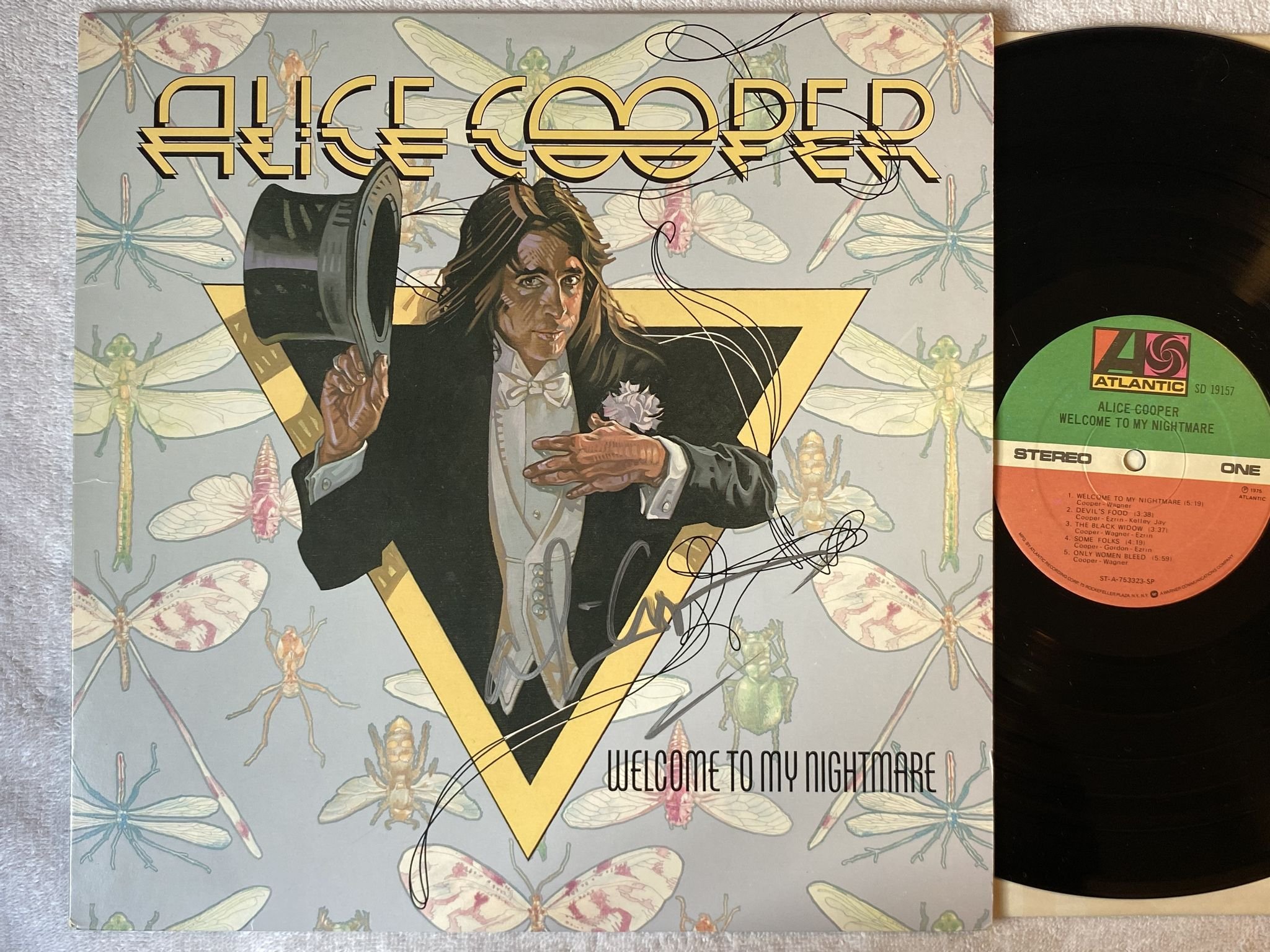 Omslagsbild för skivan ALICE COOPER welcome to my nightmare LP -75 US ATLANTIC SD 19157 ** AUTOGRAPH **