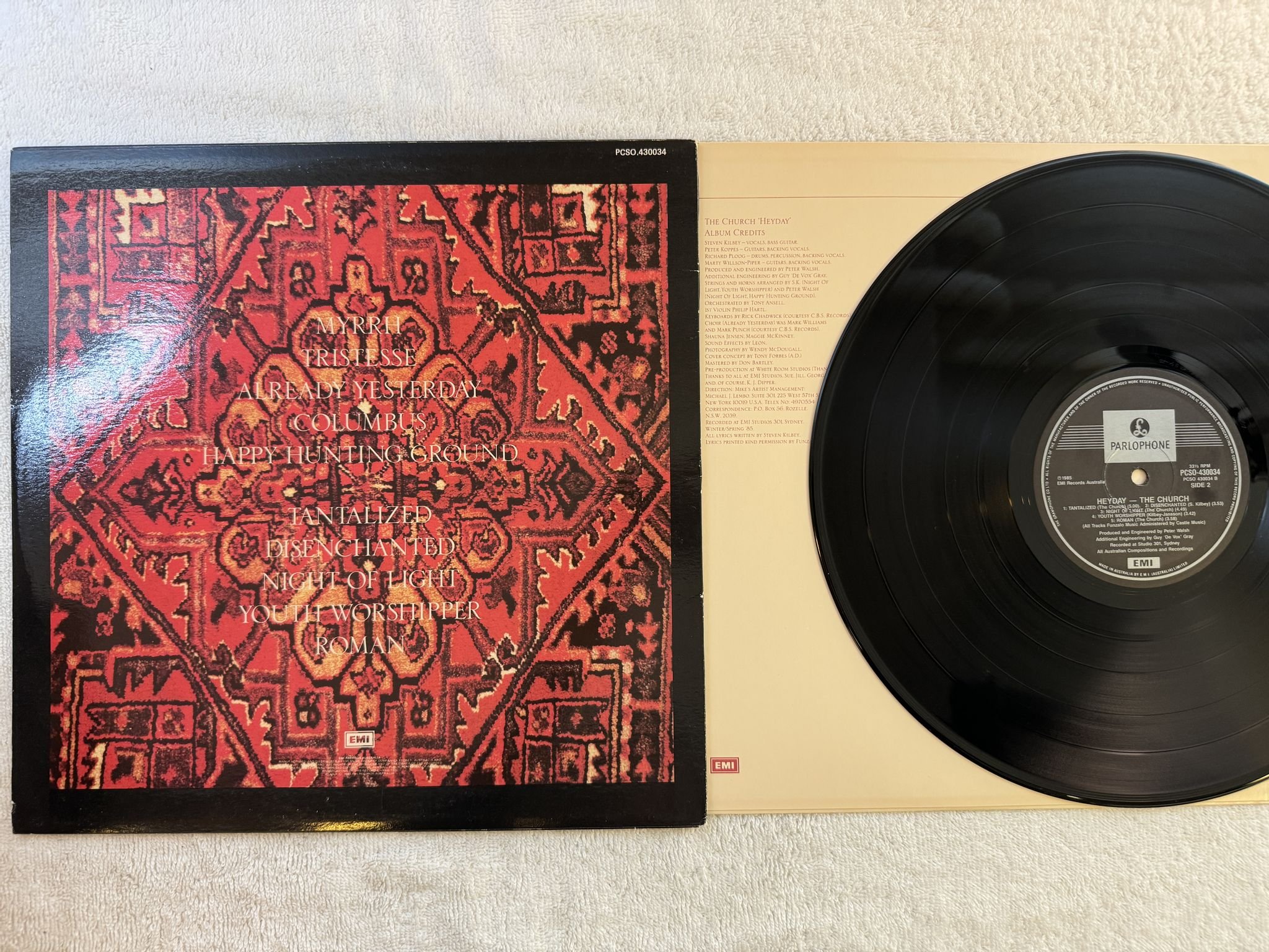 Omslagsbild för skivan THE CHURCH heyday LP -85 Australia PARLOPHONE PCSO 430034