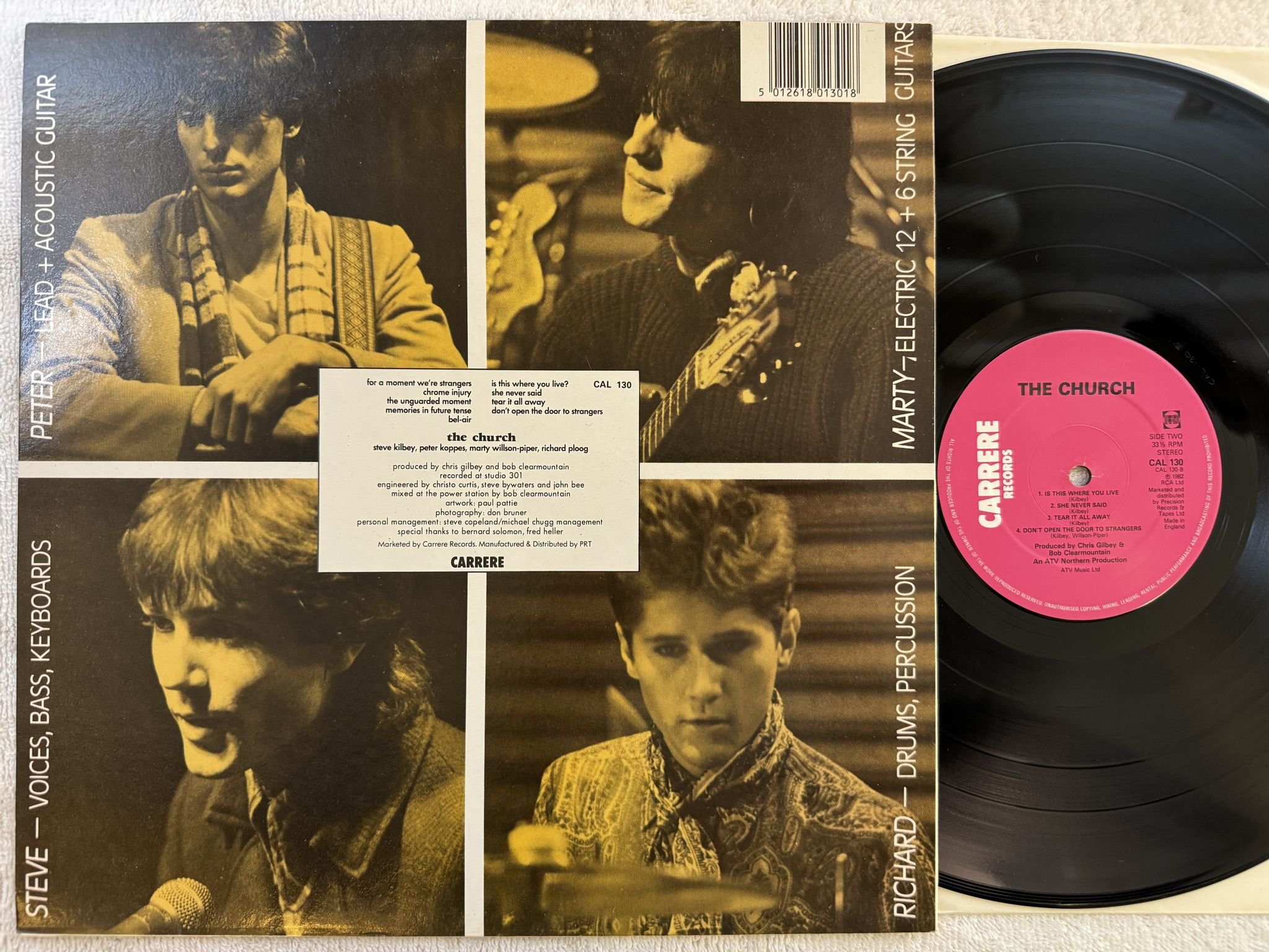 Omslagsbild för skivan THE CHURCH s/t LP -82 UK CARRERE CAL 130