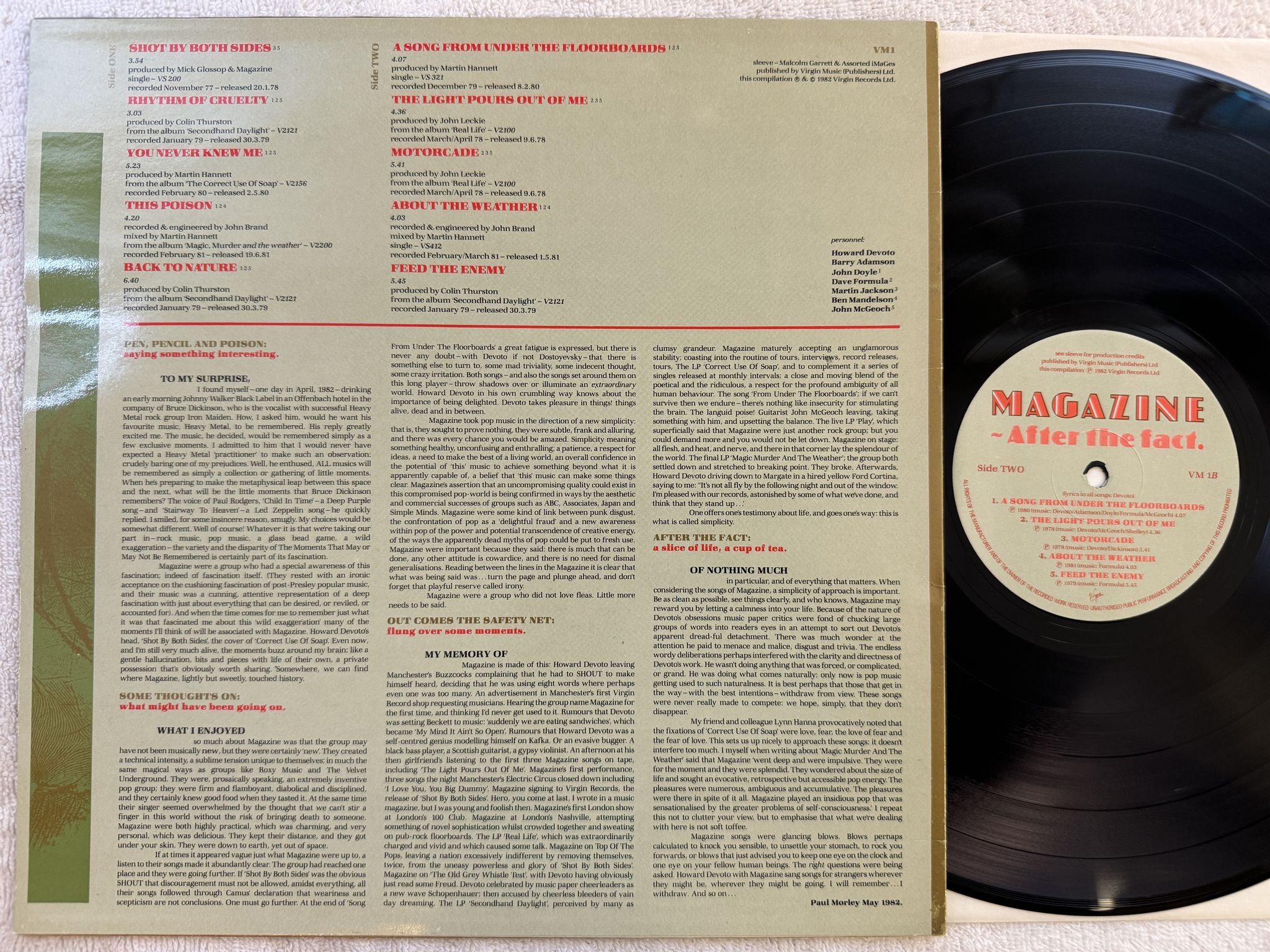 Omslagsbild för skivan MAGAZINE After The Fact LP -82 UK VIRGIN VM1