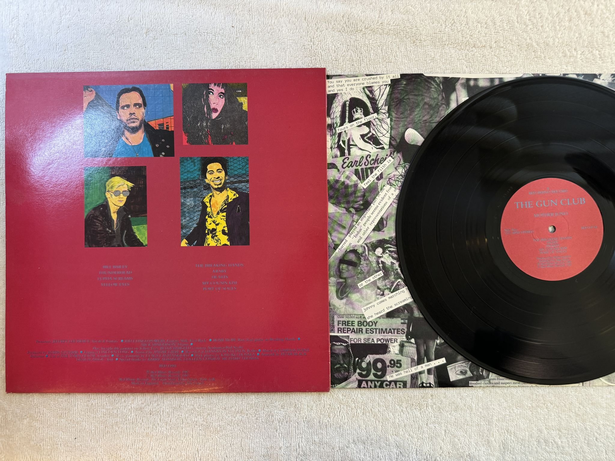 Omslagsbild för skivan THE GUN CLUB Mother Juno LP -87 RED RHINO RED LP 84