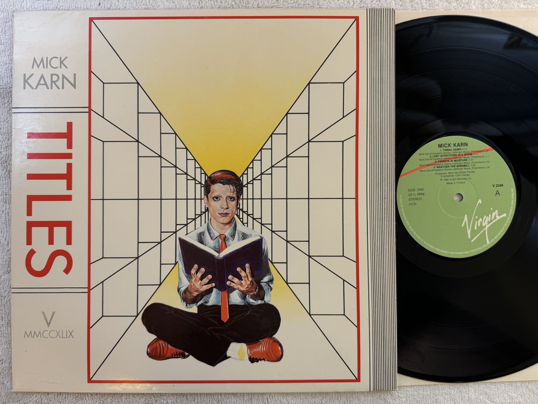 Omslagsbild för skivan MICK KARN Titles LP -82 ncb VIRGIN V 2249