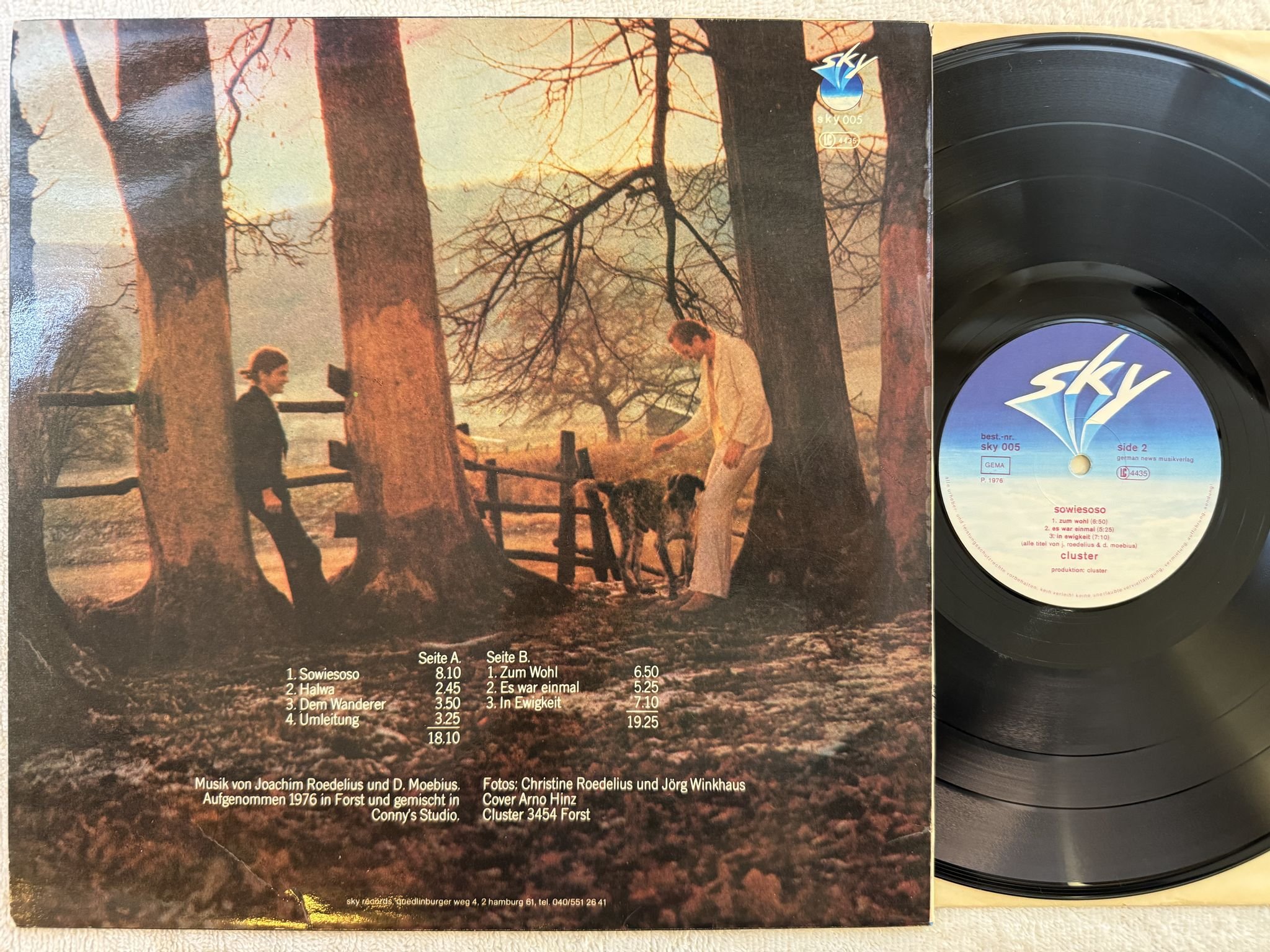 Omslagsbild för skivan CLUSTER Sowiesoso LP -76 Ger SKY 005 *** electronic / ambient ***