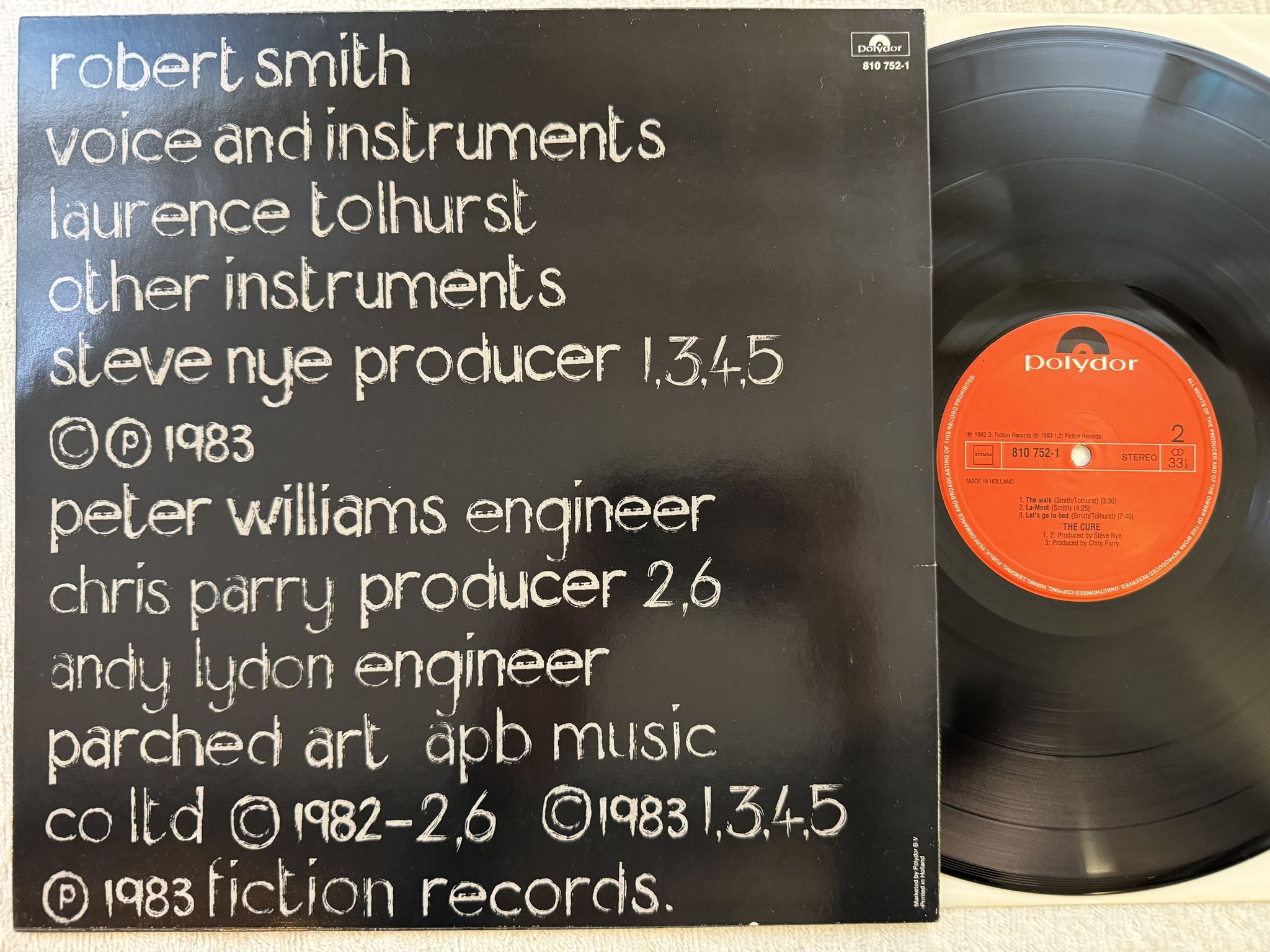 Omslagsbild för skivan THE CURE the walk 12"ep -83 Hol POLYDOR 810752-1