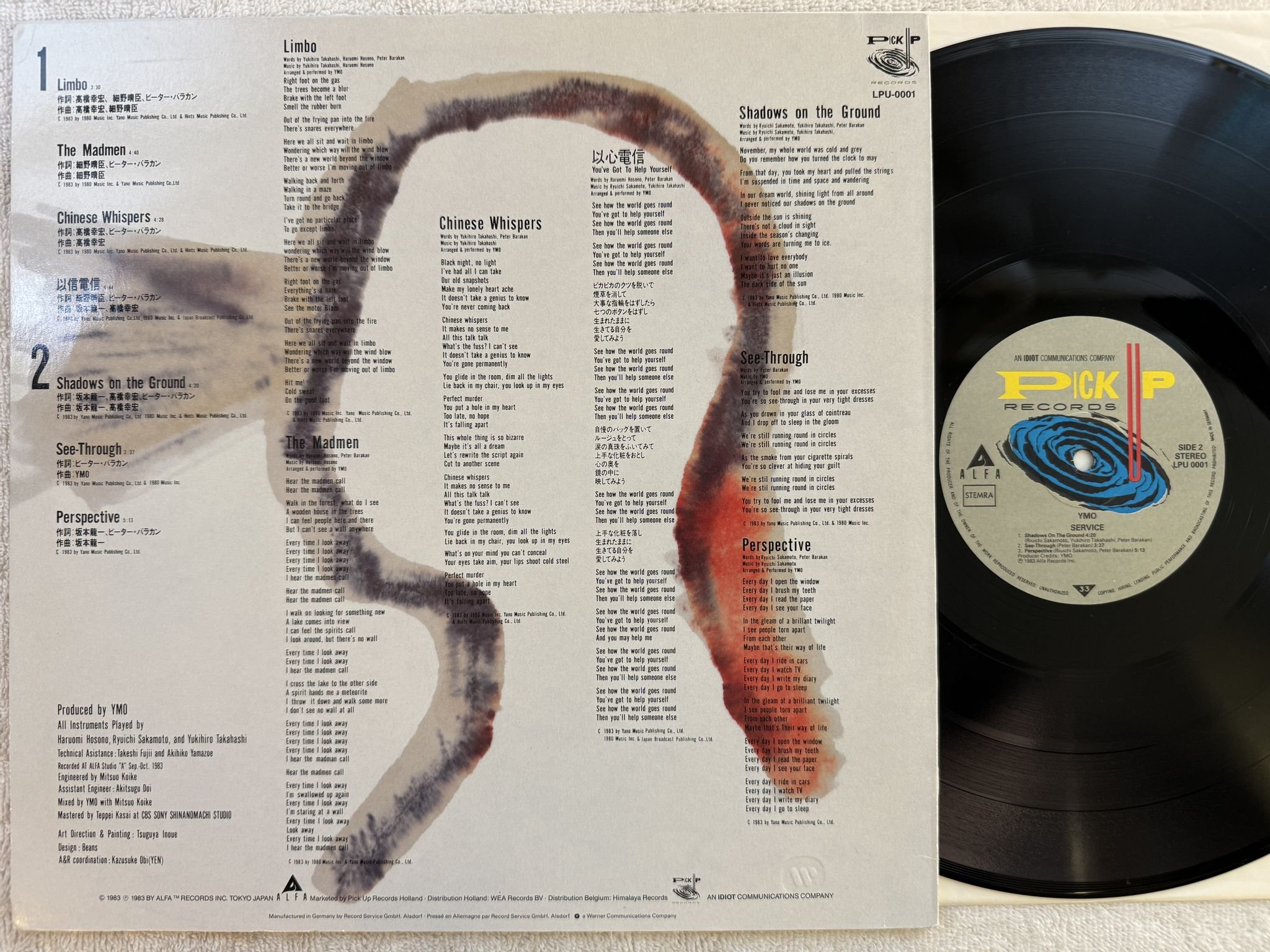 Omslagsbild för skivan YMO Service LP -83 pick up LPU 0001