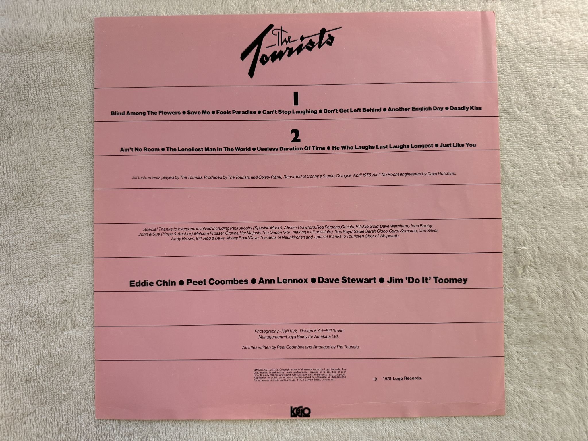 Omslagsbild för skivan THE TOURISTS s/t LP -79 UK logo 1018