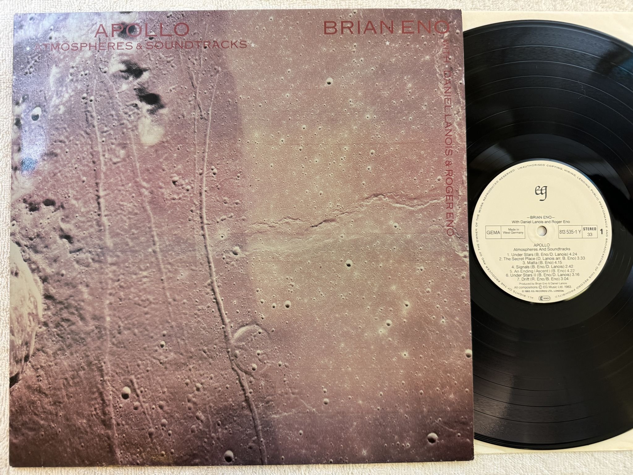 Omslagsbild för skivan BRIAN ENO Apollo LP -83 Ger EG 813535-1 Y
