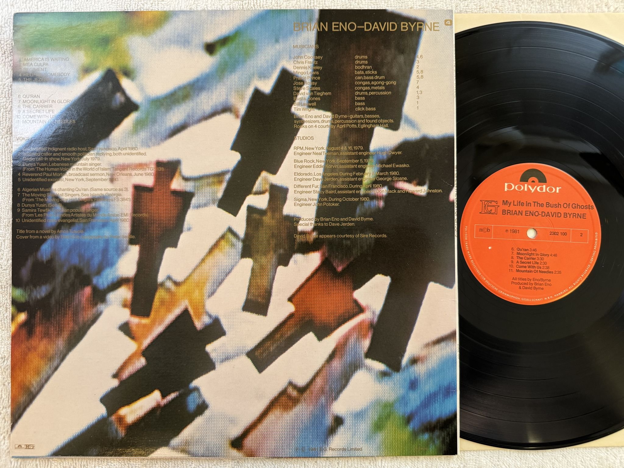 Omslagsbild för skivan BRIAN ENO my life in the bush of ghosts LP -81 ncb POLYDOR 2302100