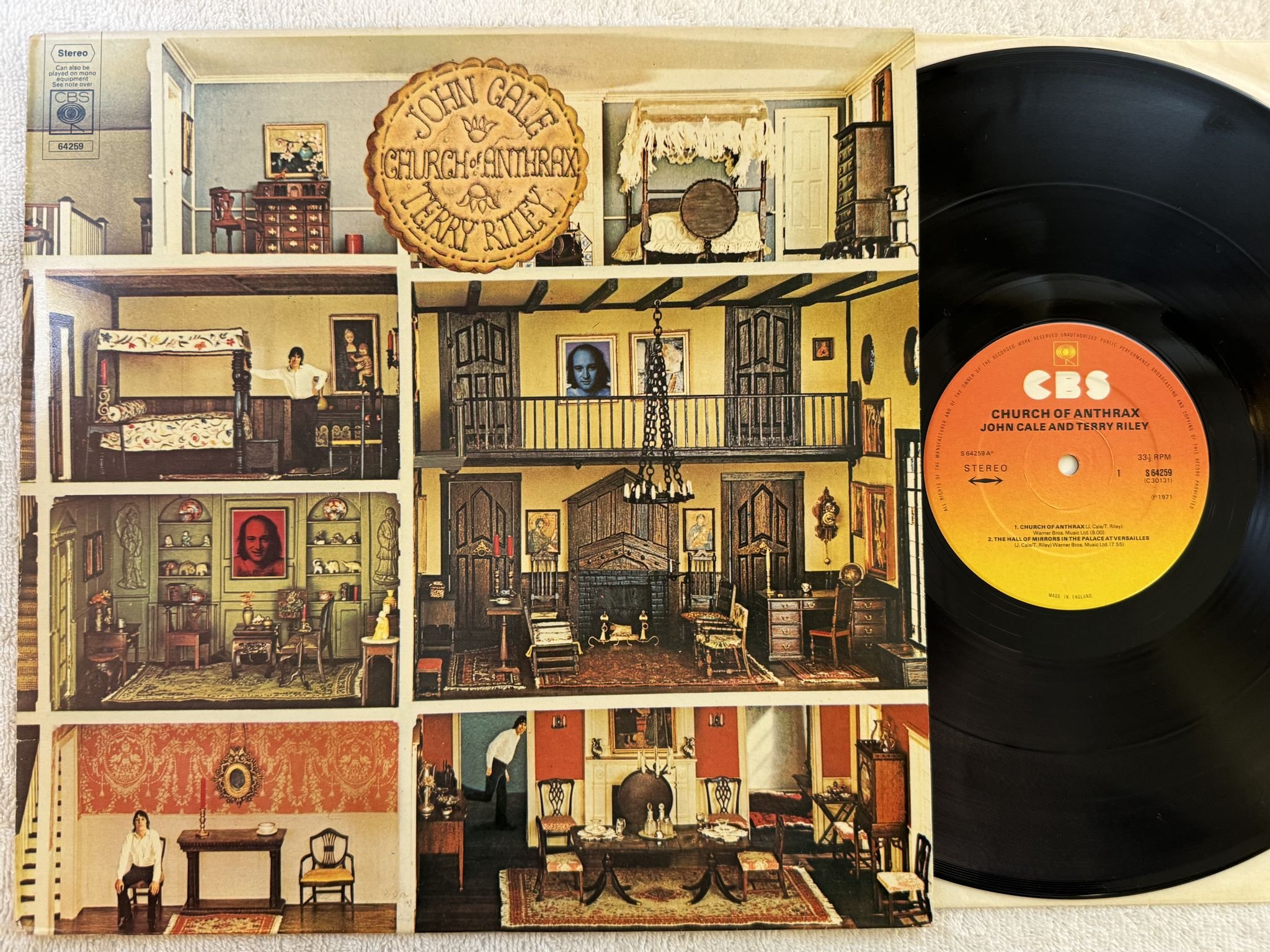 Omslagsbild för skivan JOHN CALE & TERRY RILEY Church Of Anthrax LP -80 UK CBS S 64259