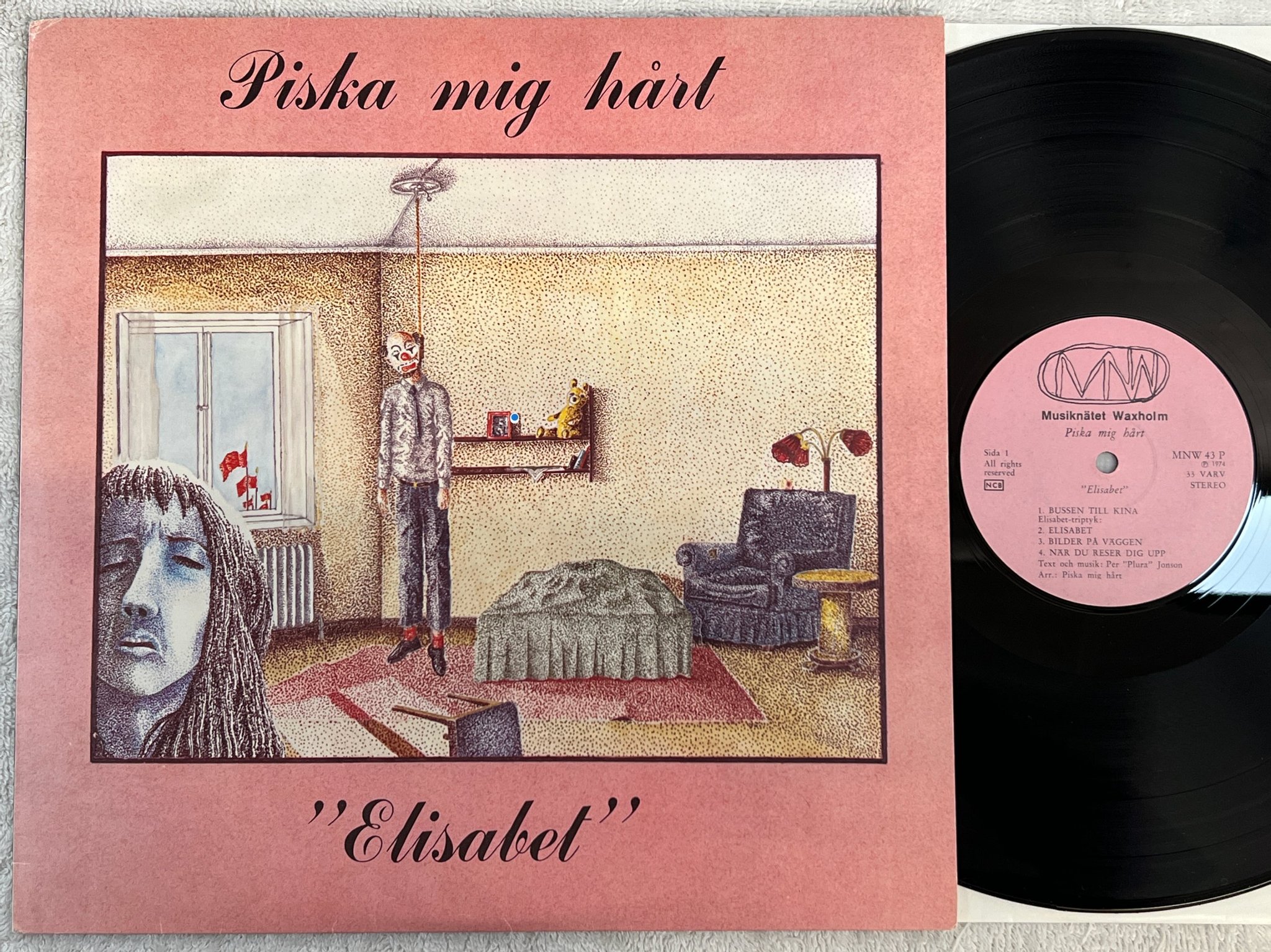Omslagsbild för skivan PISKA MIG HÅRT Elisabet LP -74 MNW 43P *** Rare prog ***