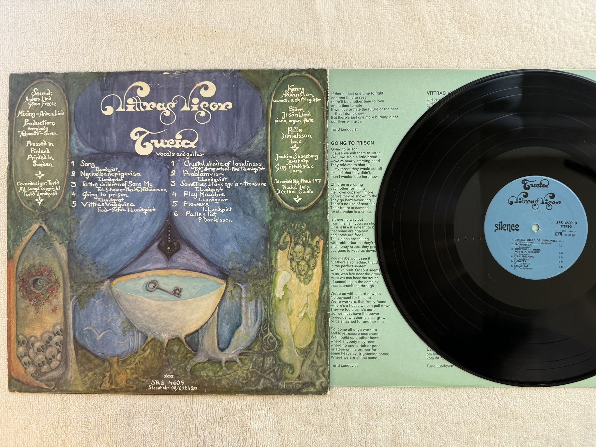 Omslagsbild för skivan TURID vittras visor LP Swe SILENCE SRS 4609