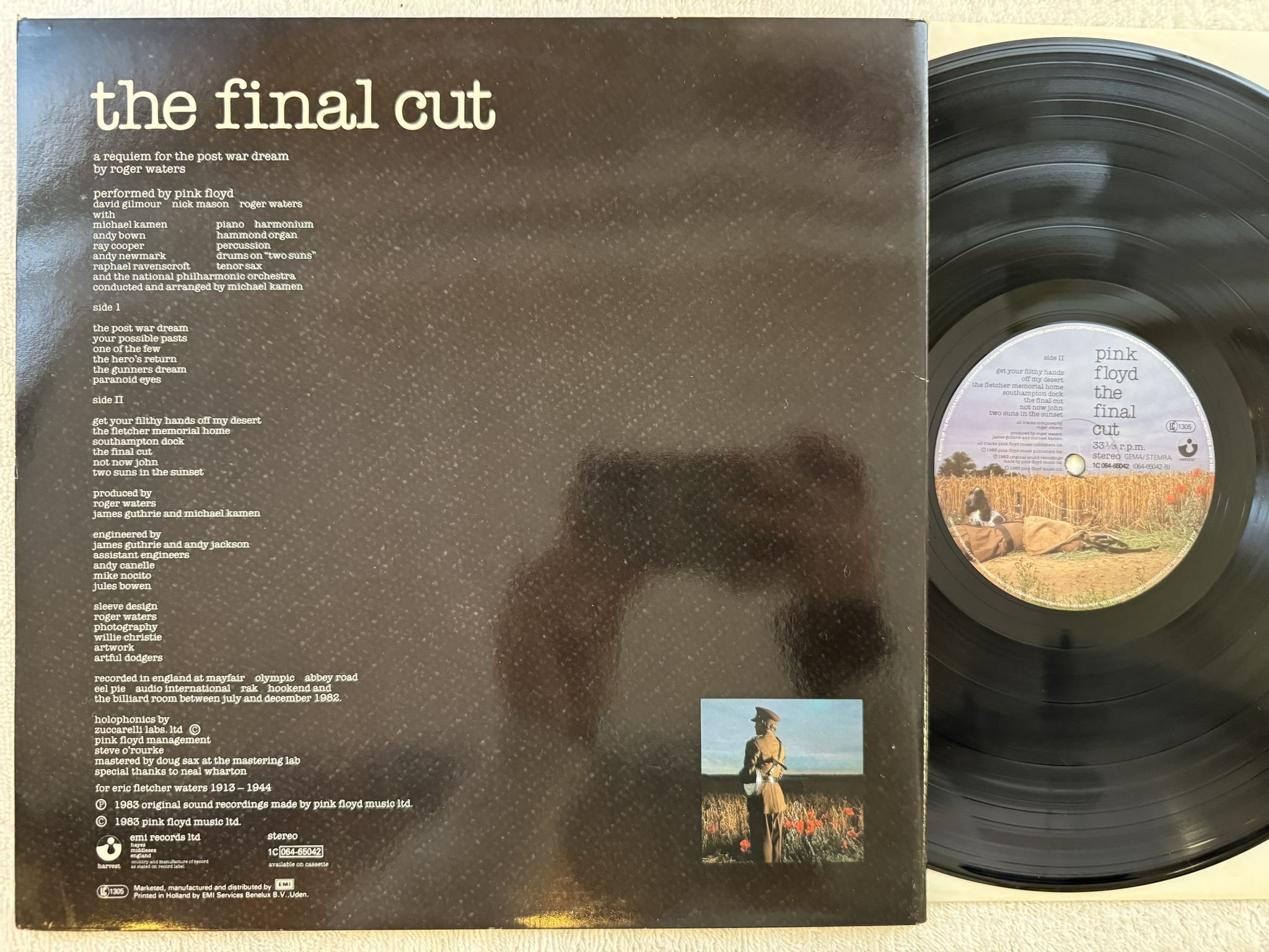 Omslagsbild för skivan THE PINK FLOYD the final cut LP -83 Hol HARVEST 1C 064-65042