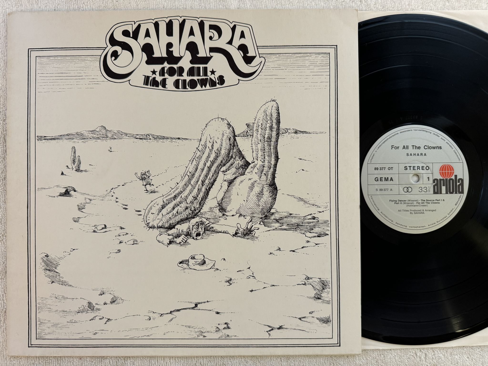 Omslagsbild för skivan SAHARA for all the clowns LP -75 Ger ARIOLA 89 377 OT *** KRAUTROCK ***