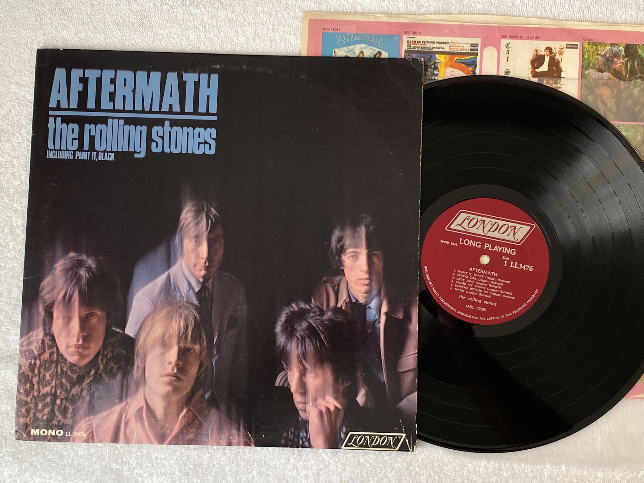 Omslagsbild för skivan THE ROLLING STONES aftermath LP -66 US LL3476 mono