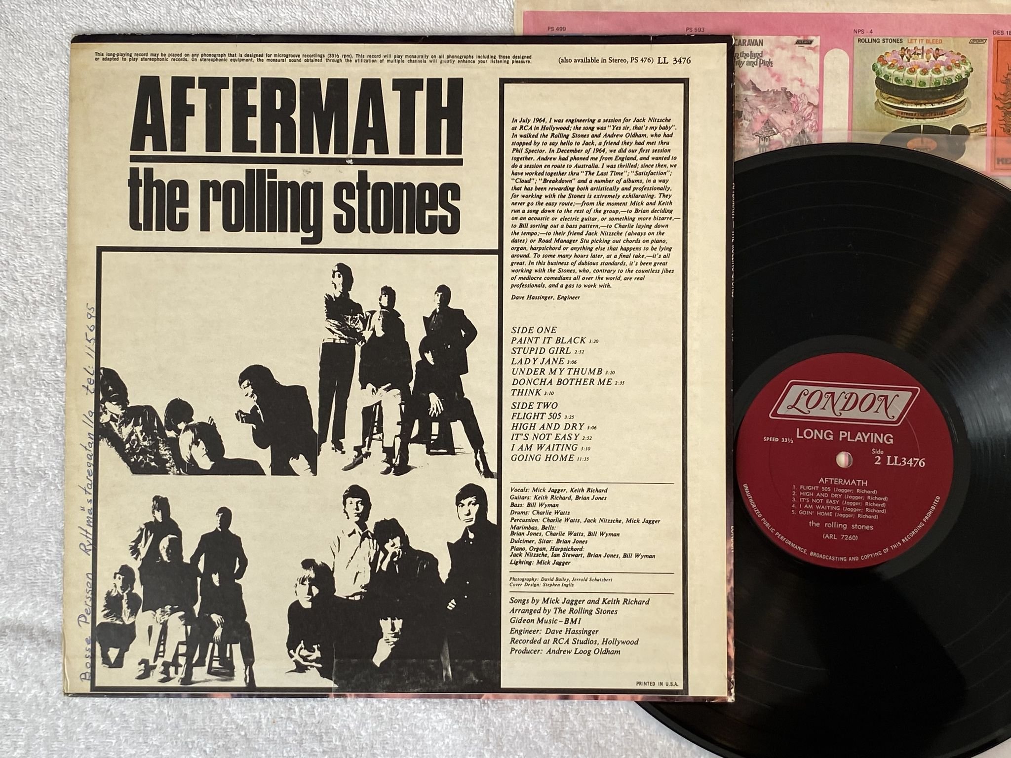 Omslagsbild för skivan THE ROLLING STONES aftermath LP -66 US LL3476 mono