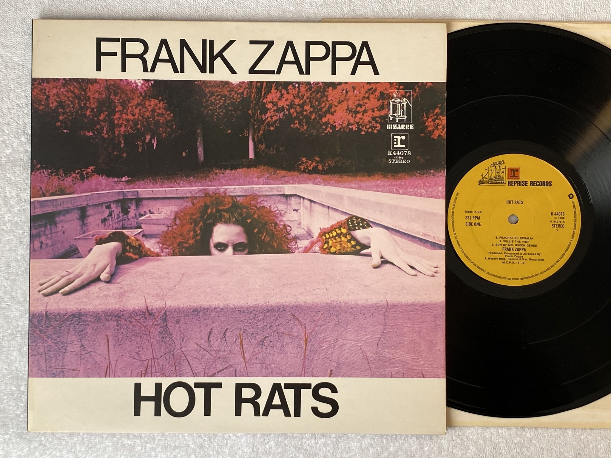 Omslagsbild för skivan FRANK ZAPPA hot rats LP re UK REPRISE K 44078