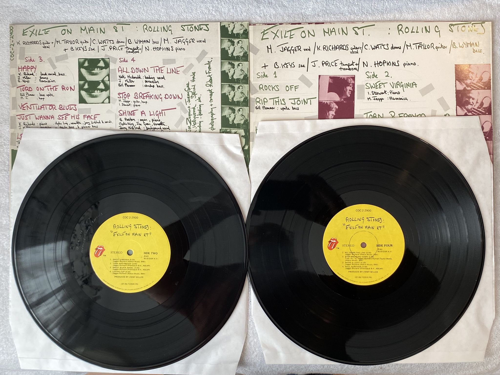 Omslagsbild för skivan THE ROLLING STONES exile on main st 2xLP -72 US ROLLING STONES COC 2-2900