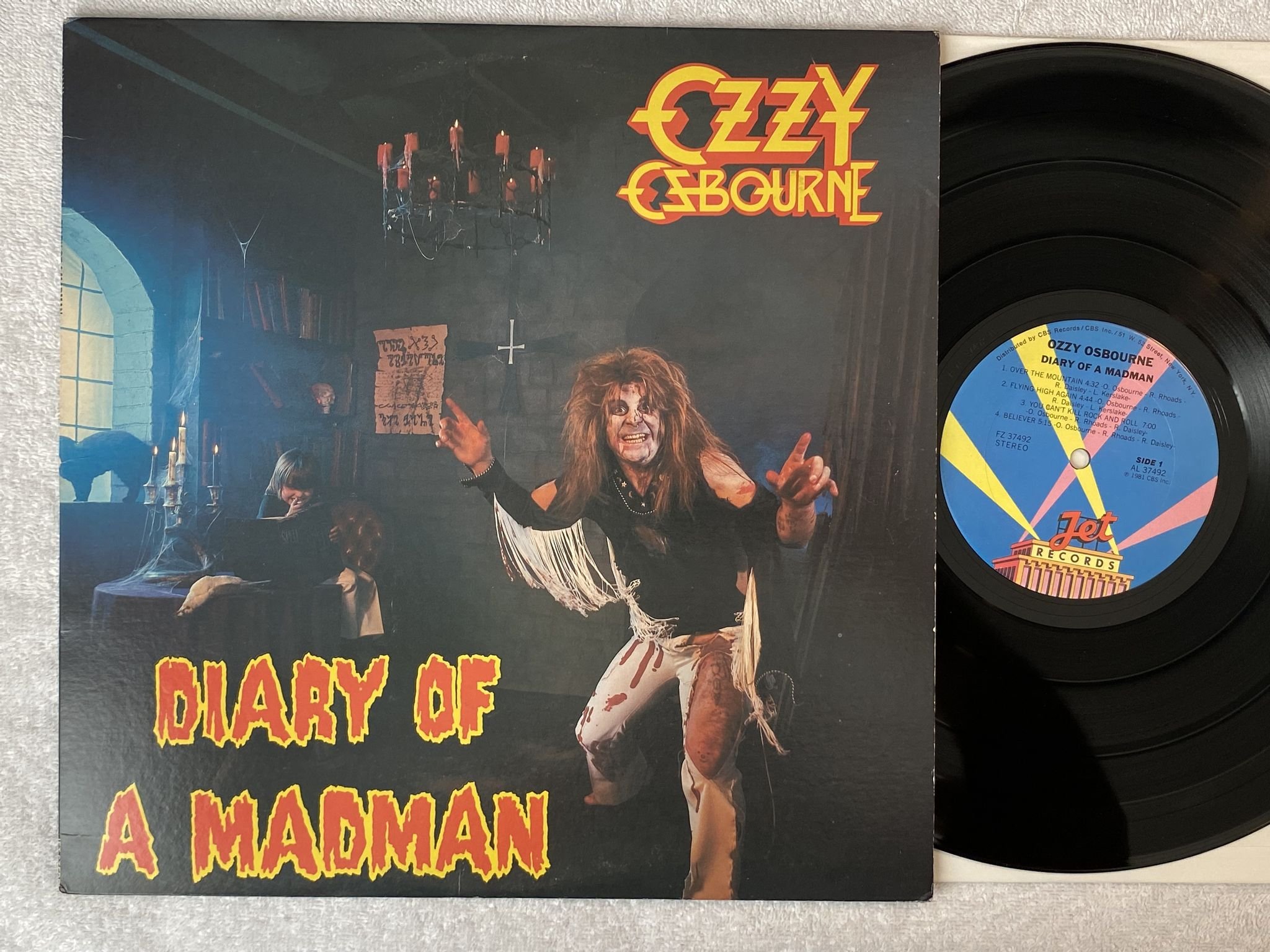 Omslagsbild för skivan OZZY OSBOURNE diary of a madman LP -81 US JET RECORDS FZ 37492 ** promo stamp **