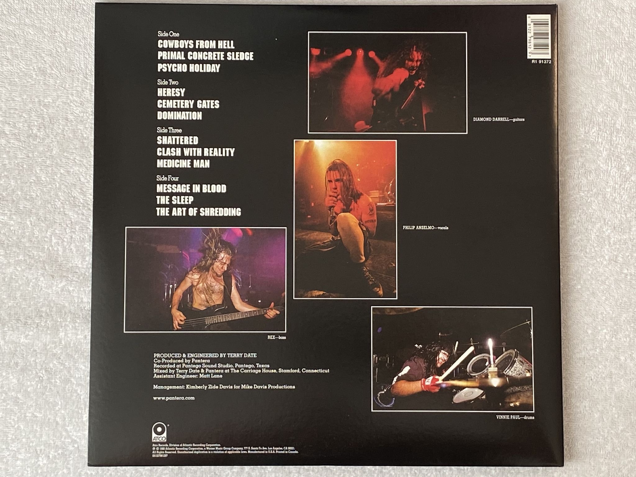 Omslagsbild för skivan PANTERA Cowboys From Hell 2xLP 2020 US ATCO R1 91372