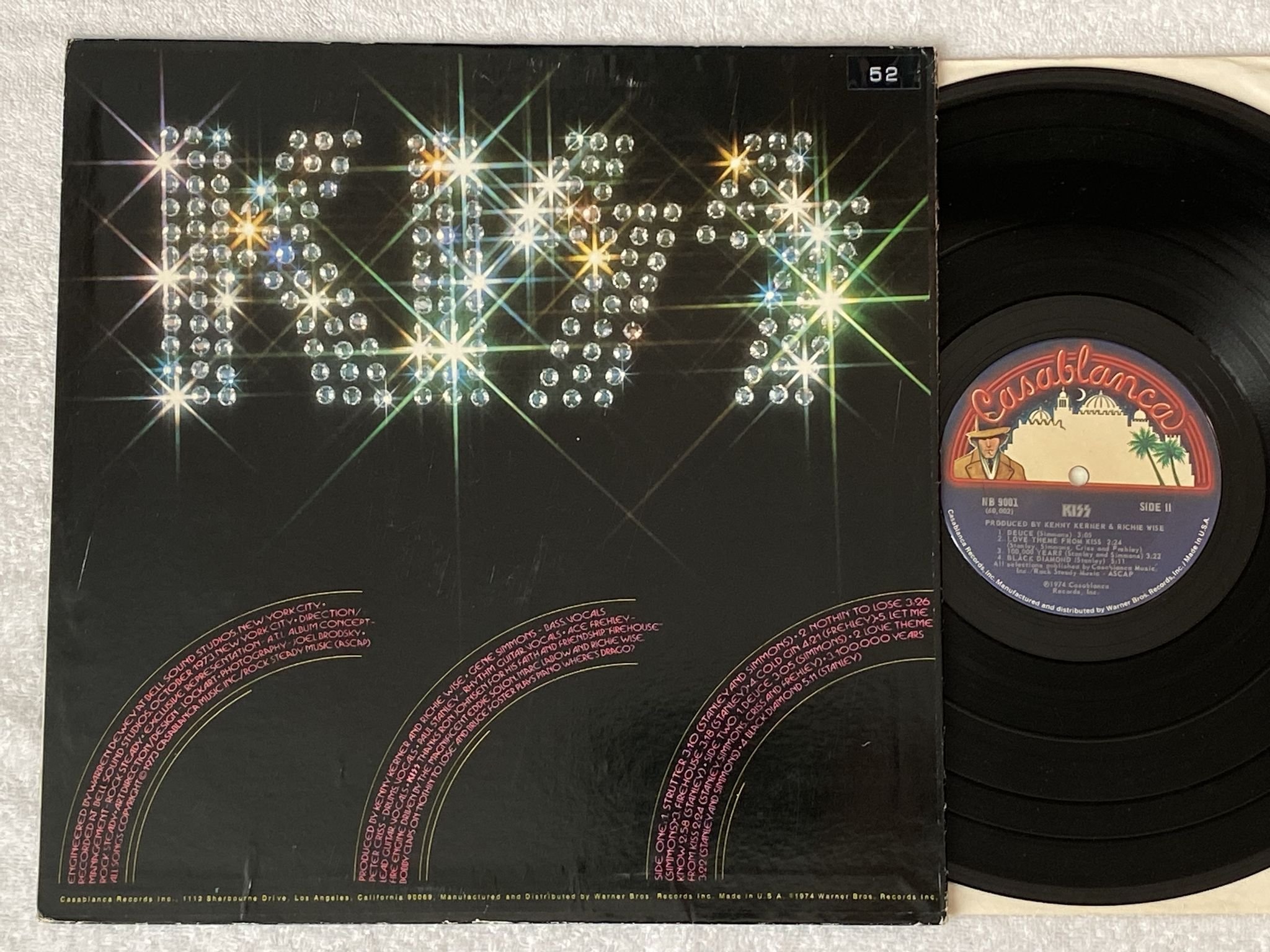 Omslagsbild för skivan KISS s/t LP -74 US CASABLANCA nb 9001 ***** no "kissin' time" *****