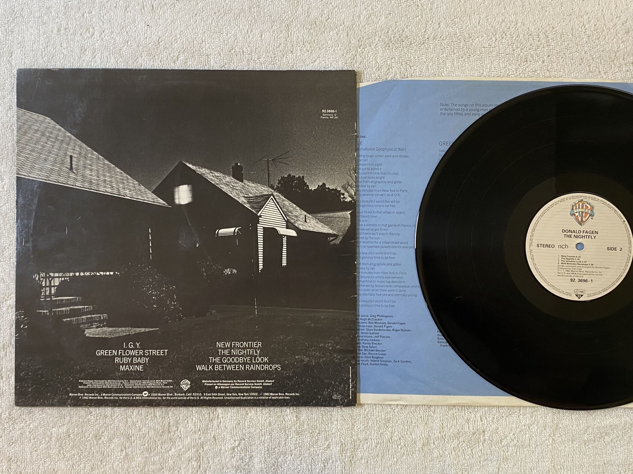 Omslagsbild för skivan DONALD FAGEN the nightfly LP -82 ncb WARNER BROS 923696-1
