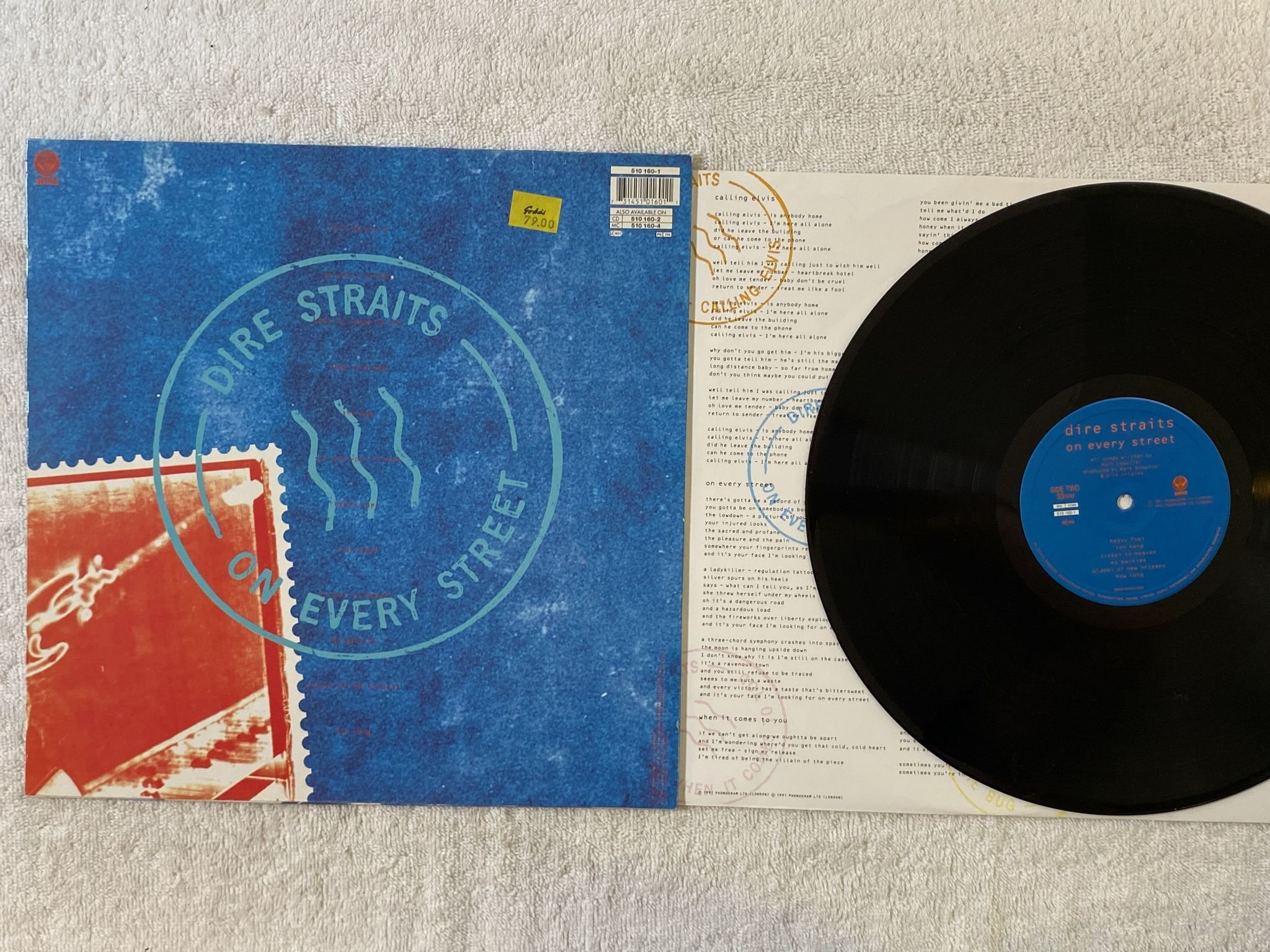 Omslagsbild för skivan DIRE STRAITS on every street LP -91 VERTIGO 510160-1