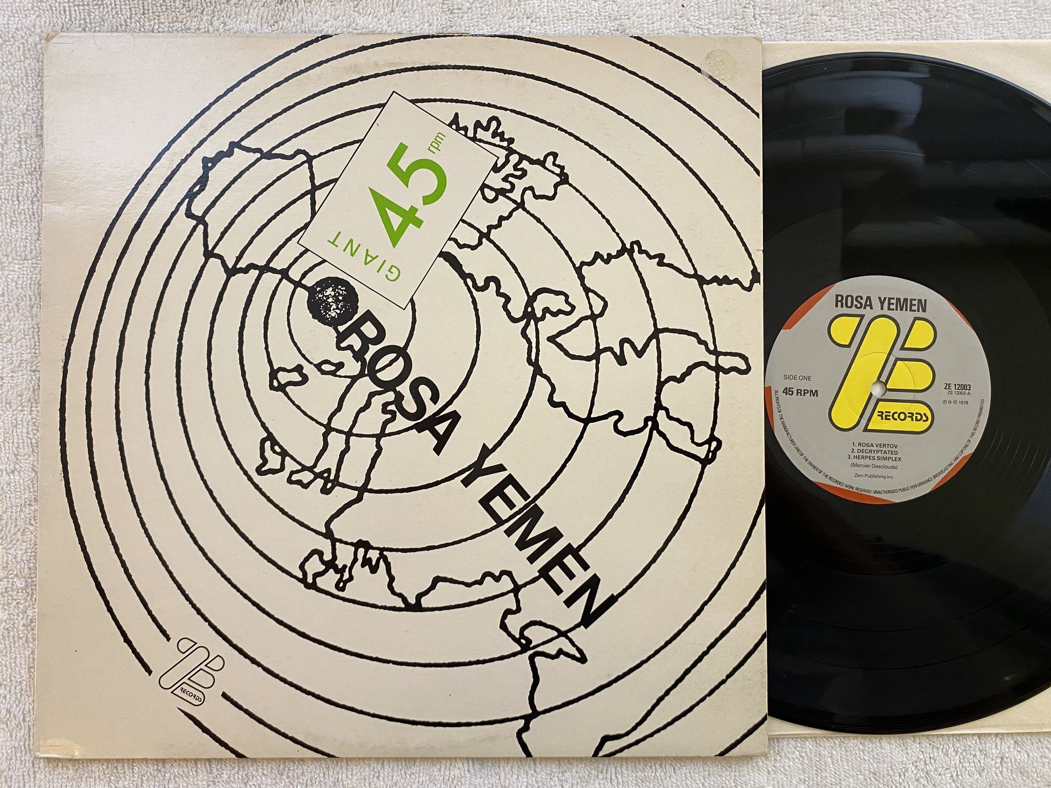 Omslagsbild för skivan ROSA YEMEN s/t 12" -79 UK ZE RECORDS ZE 12003 *** RARE NEW WAVE ***