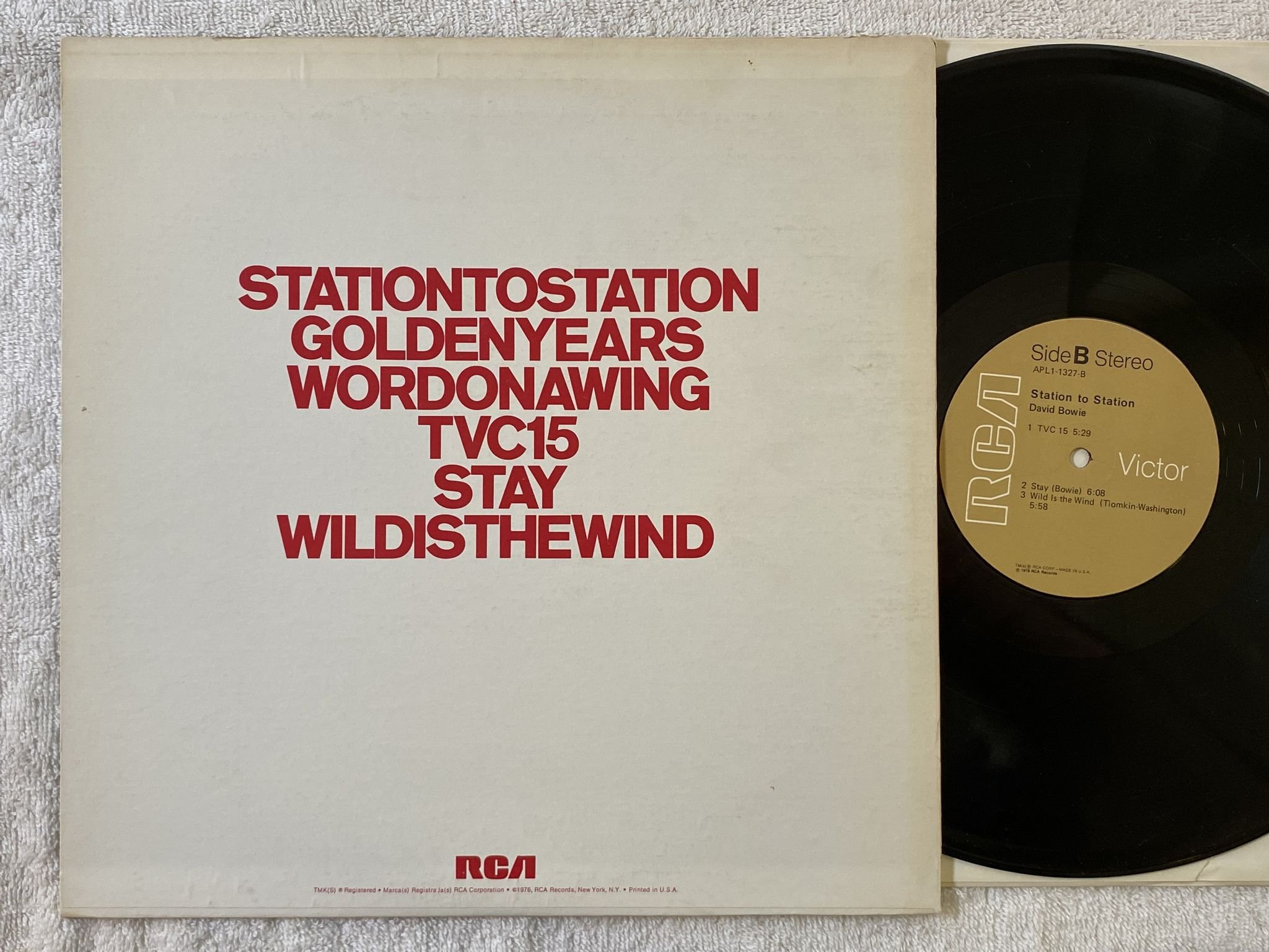 Omslagsbild för skivan DAVID BOWIE station to station LP -76 US RCA APL1-1327