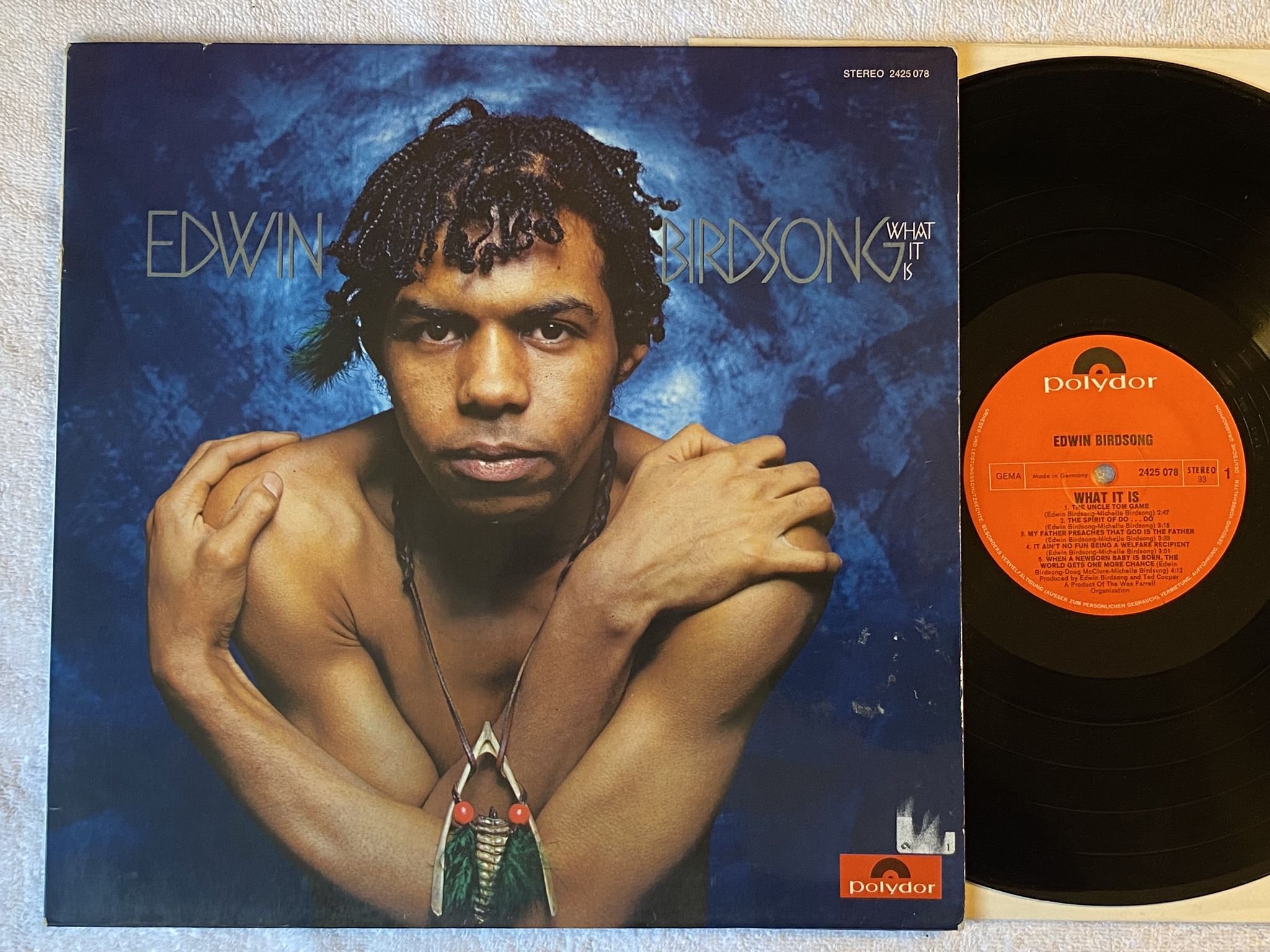 Omslagsbild för skivan EDWIN BIRDSONG what it is LP -71 Ger POLYDOR 2425 078