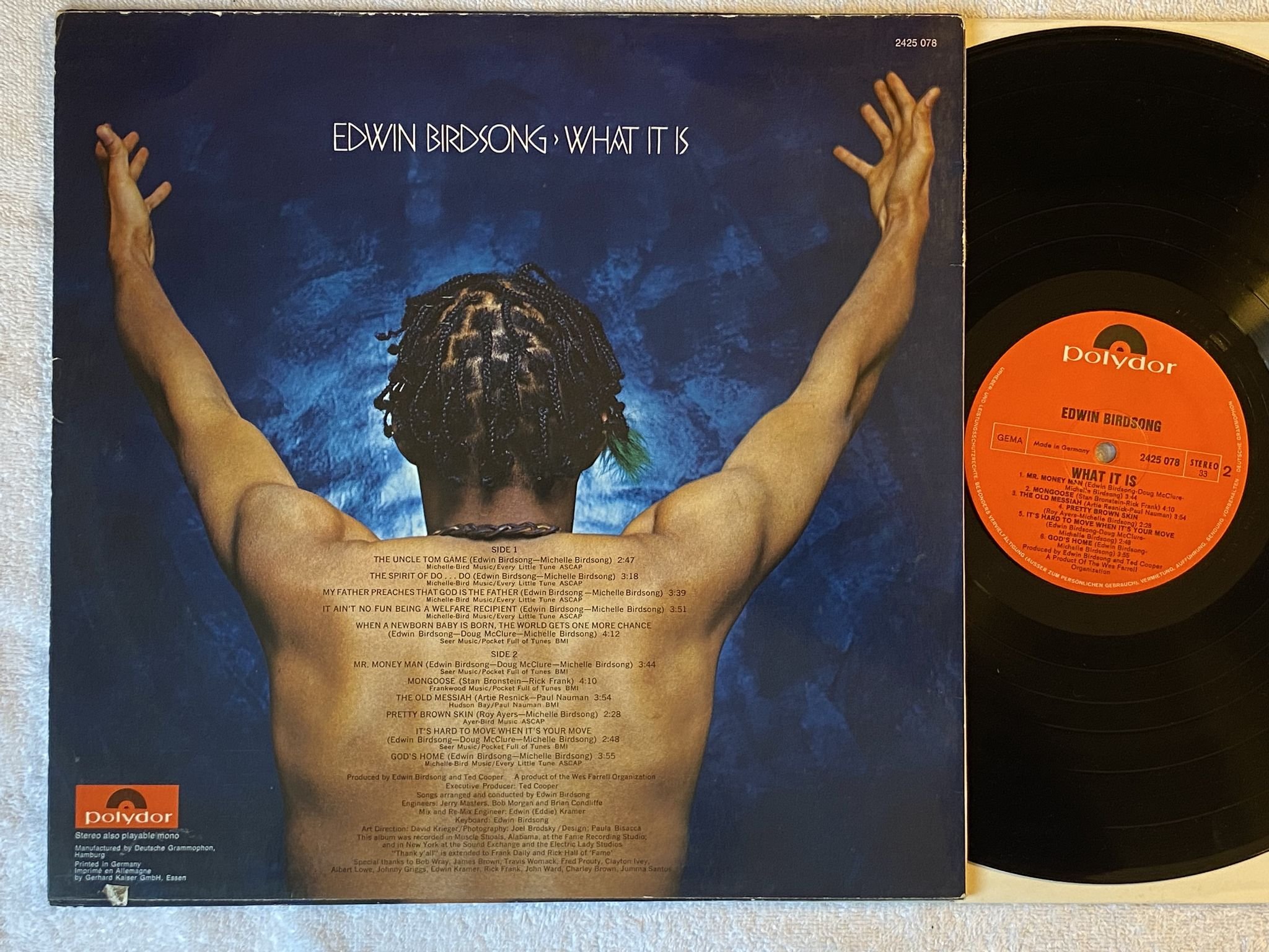 Omslagsbild för skivan EDWIN BIRDSONG what it is LP -71 Ger POLYDOR 2425 078