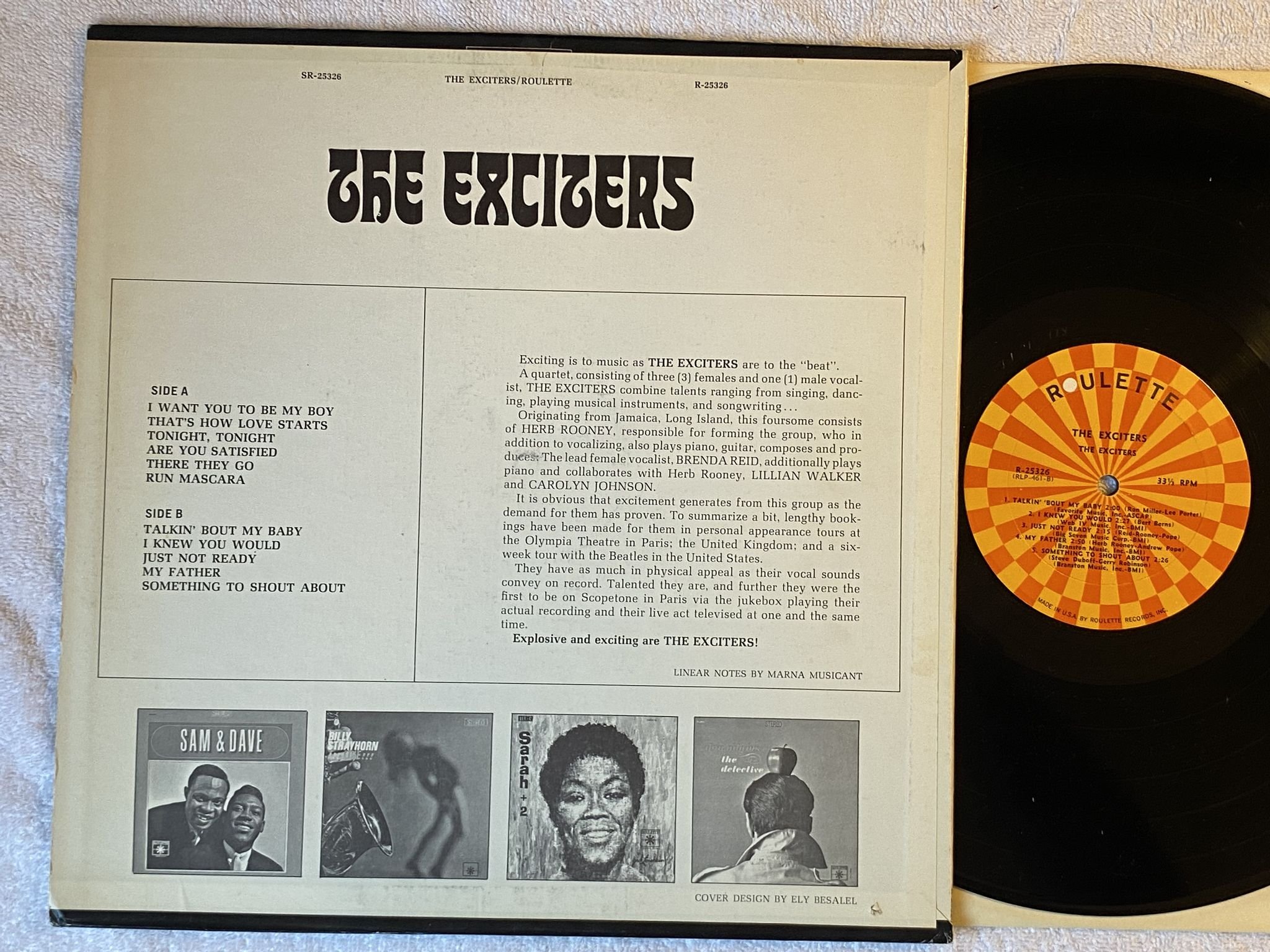 Omslagsbild för skivan THE EXCITERS s/t LP -66 US ROULETTE R-25326