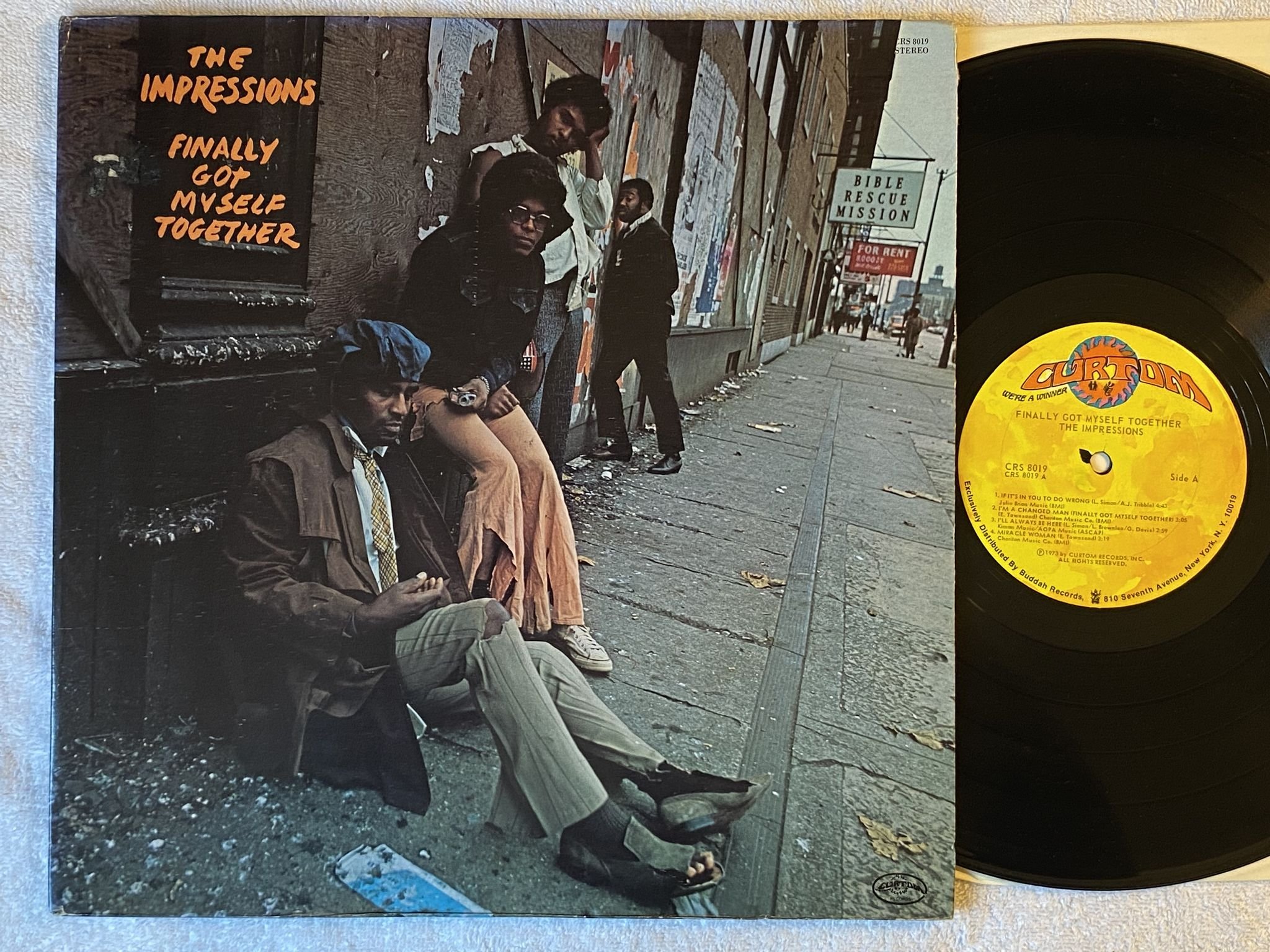 Omslagsbild för skivan THE IMPRESSIONS Finally Got Myself Together LP -73 US CRS 8019 * Soul Classic *