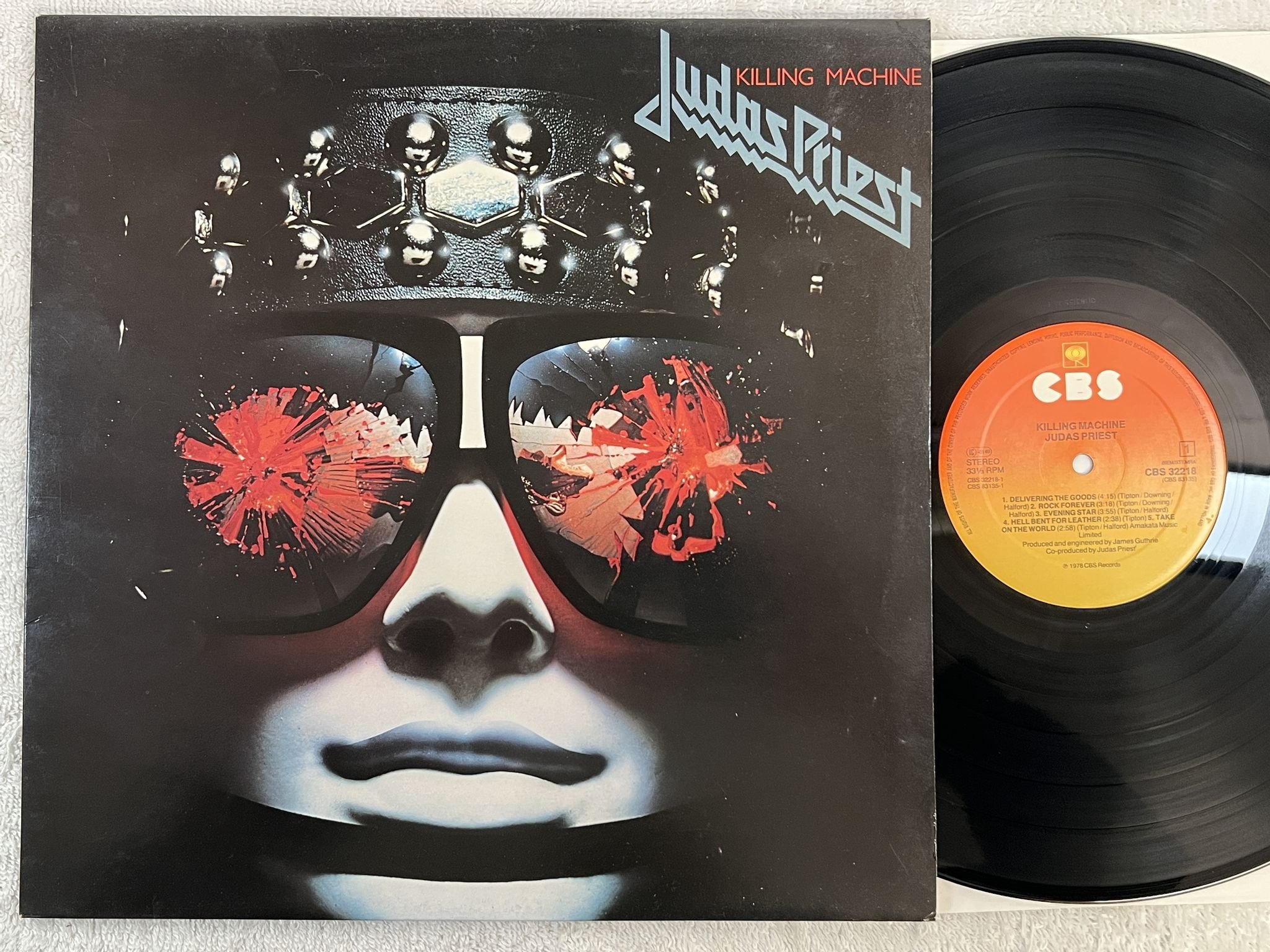 Omslagsbild för skivan JUDAS PRIEST killing machine LP -78 Hol CBS 32218