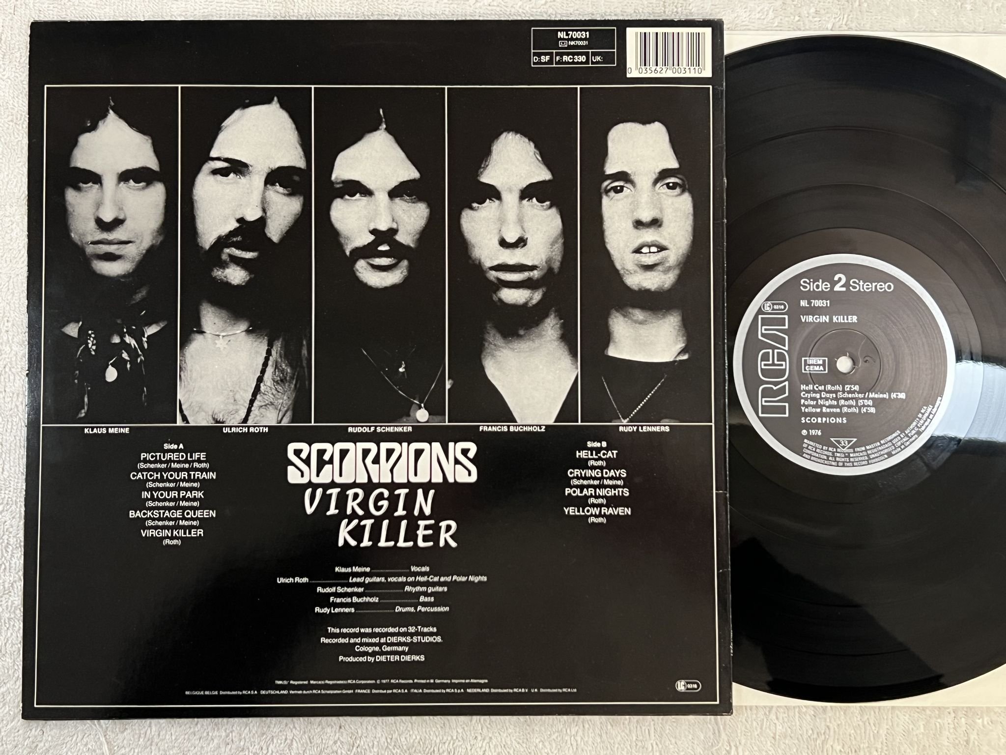 Omslagsbild för skivan SCORPIONS virgin killer LP Ger RCA NL 70031