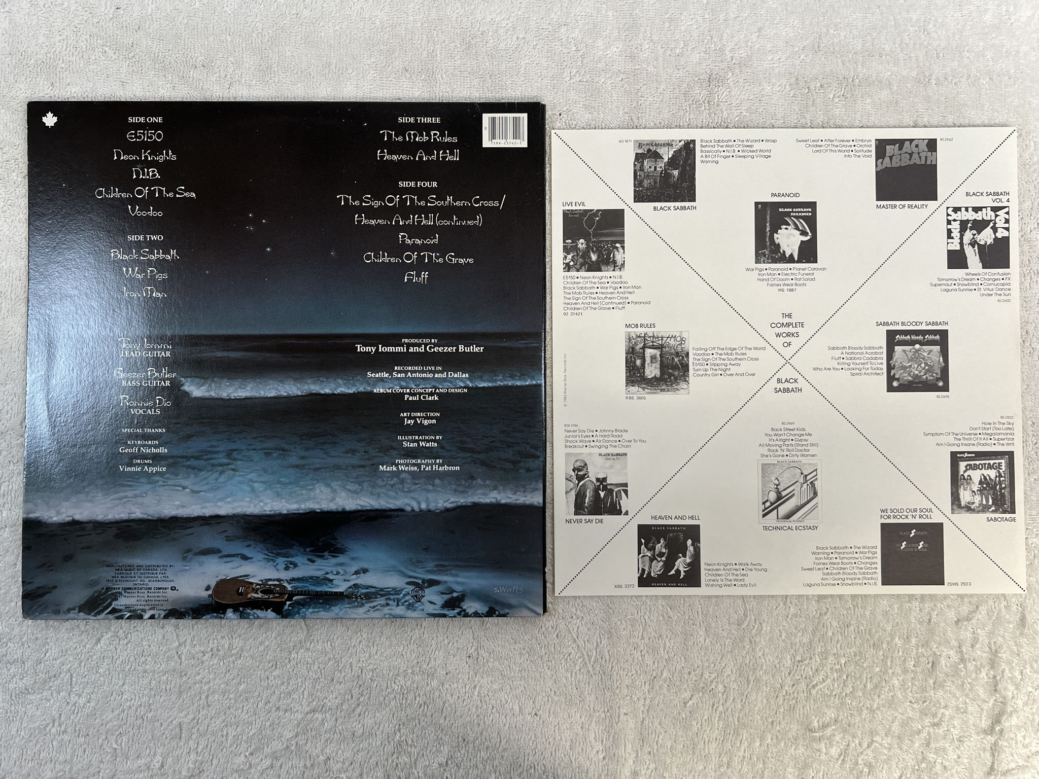 Omslagsbild för skivan BLACK SABBATH live evil 2xLP -82 Can WARNER BROS 92 37421 Q