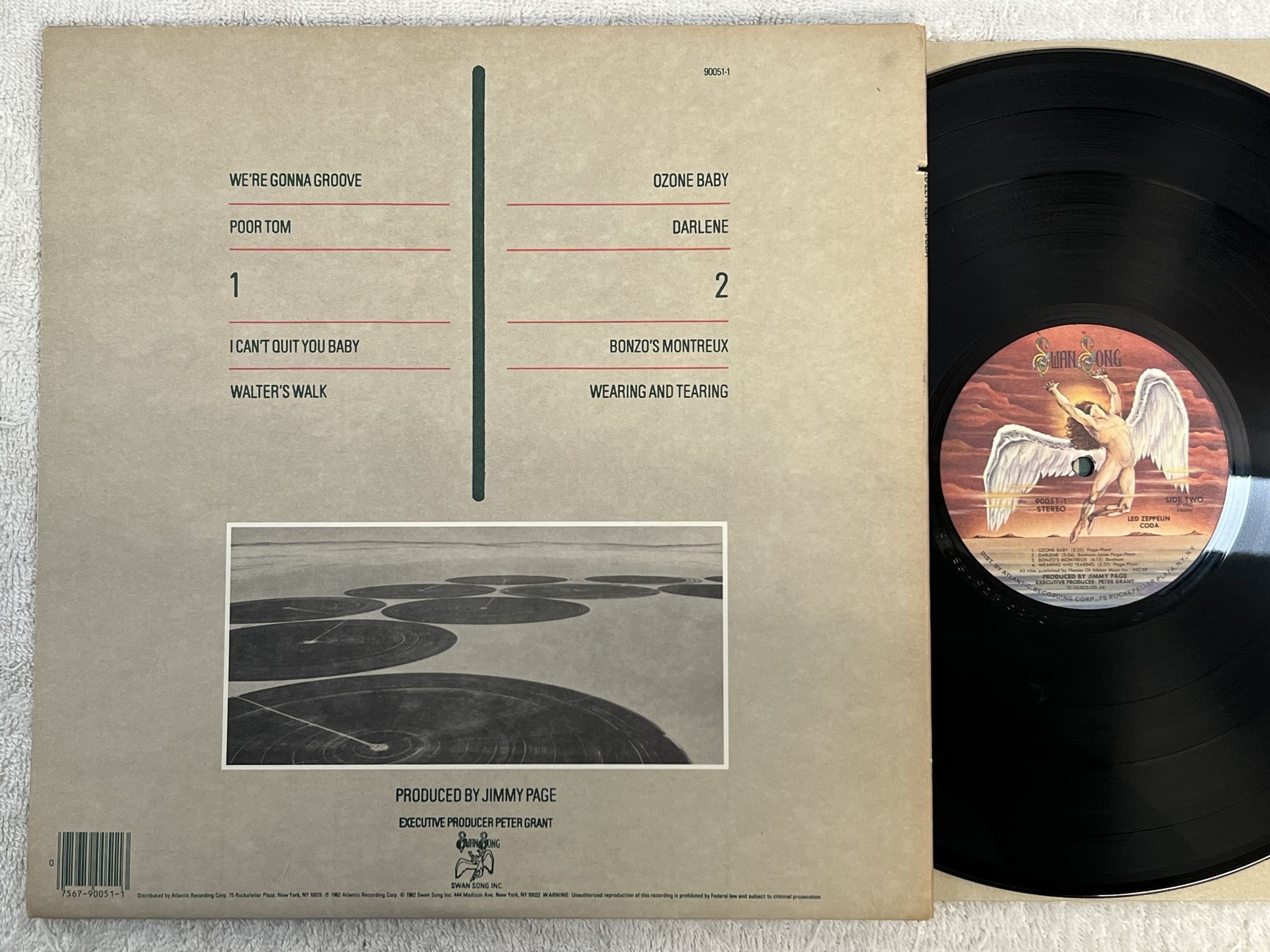 Omslagsbild för skivan LED ZEPPELIN coda LP -82 US SWAN SONG 90051-1