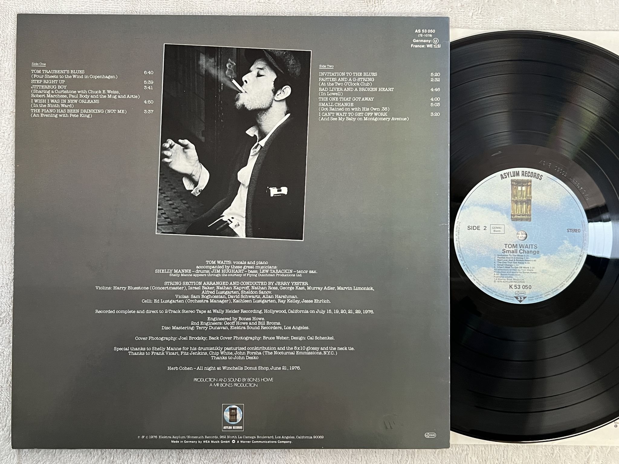 Omslagsbild för skivan TOM WAITS small change LP Ger ASYLUM K 53050
