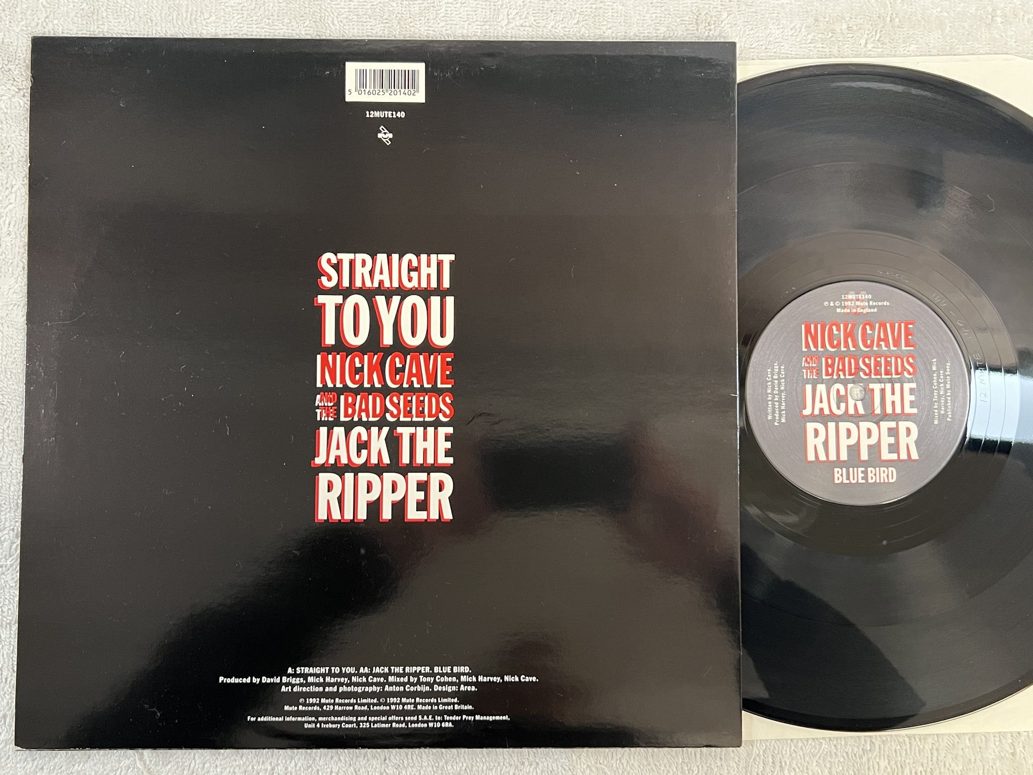 Omslagsbild för skivan NICK CAVE & THE BAD SEEDS Straight To You 12" -92 UK MUTE 12MUTE140