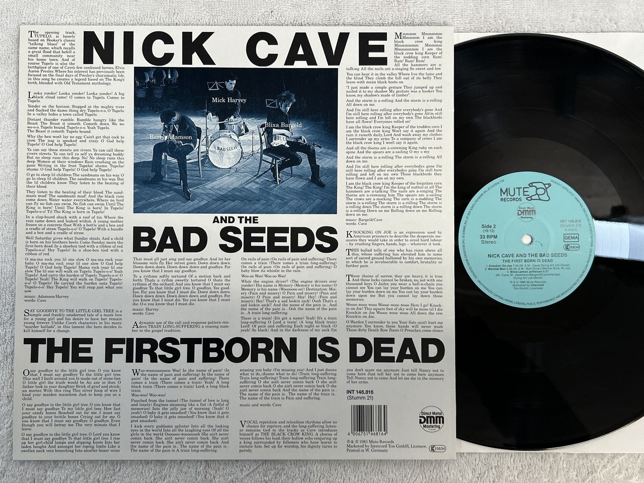 Omslagsbild för skivan NICK CAVE & THE BAD SEEDS the first born is dead LP -85 Ger MUTE INT 146816