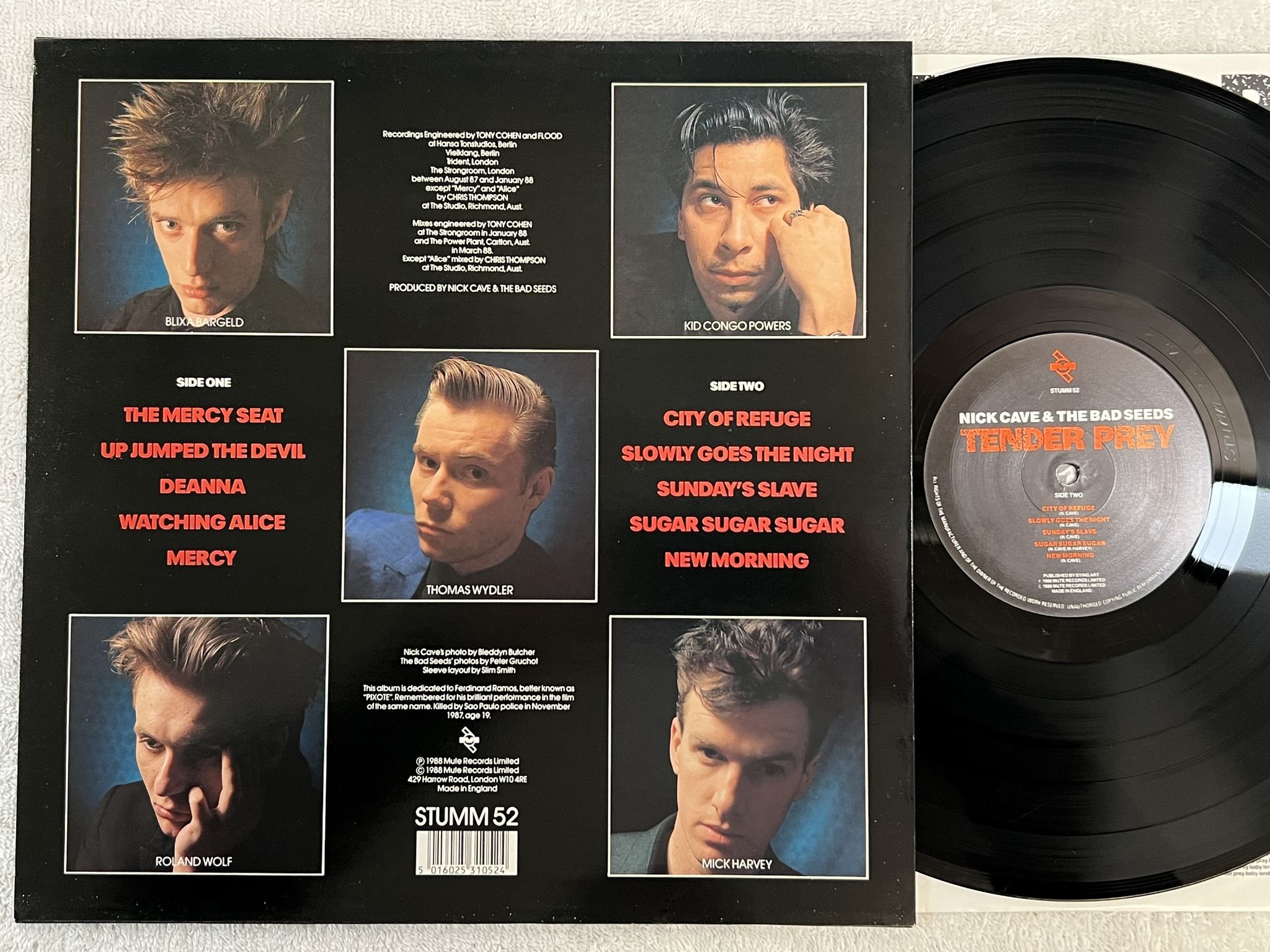 Omslagsbild för skivan NICK CAVE & THE BAD SEEDS tender prey LP -88 UK MUTE stumm-52