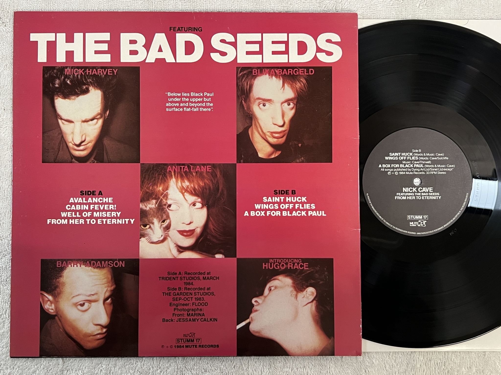 Omslagsbild för skivan NICK CAVE feat. THE BAD SEEDS from hear to eternity LP -84 UK MUTE STUMM-17