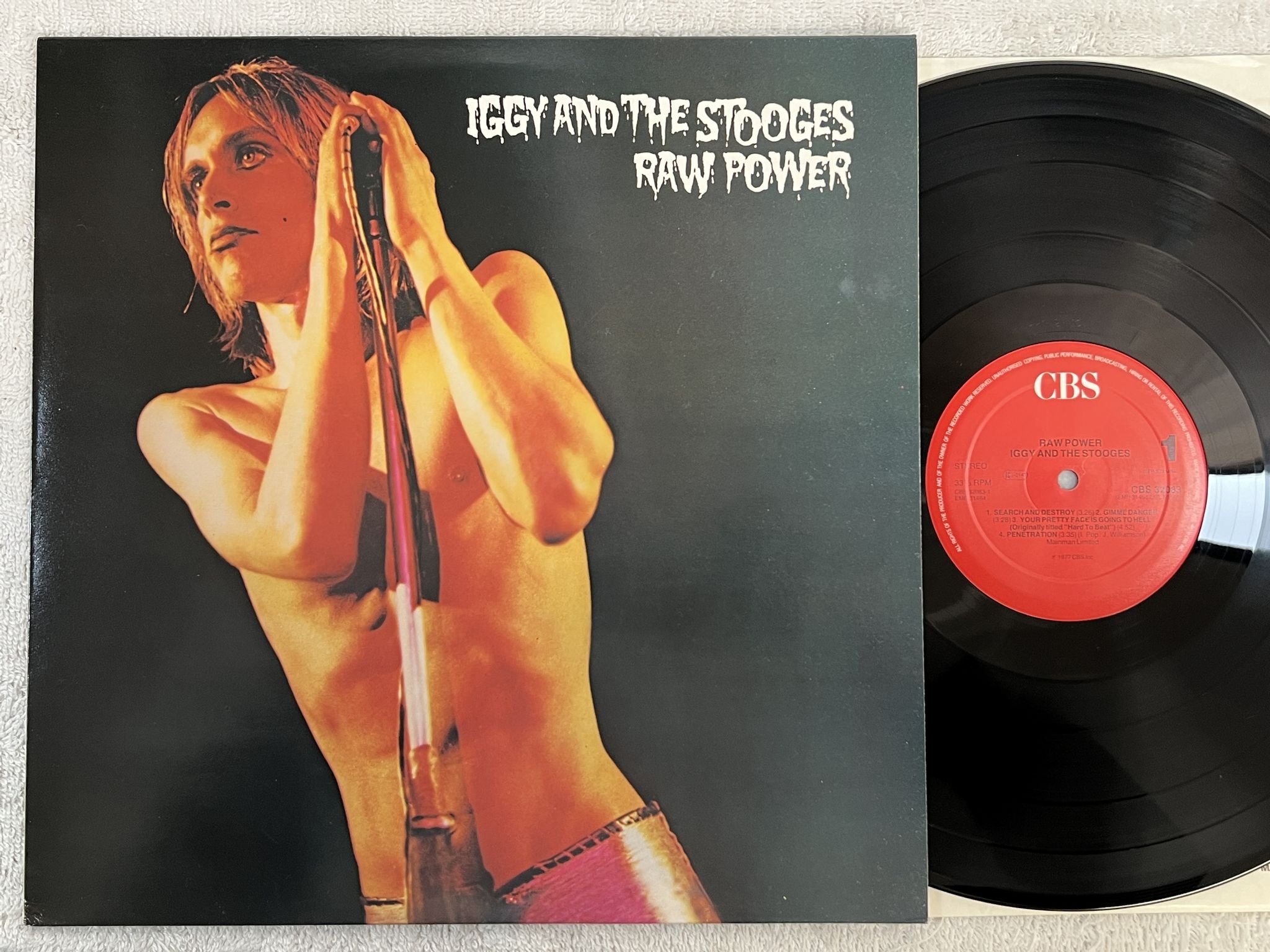 Omslagsbild för skivan IGGY & THE STOOGES raw power LP re Hol CBS 32083