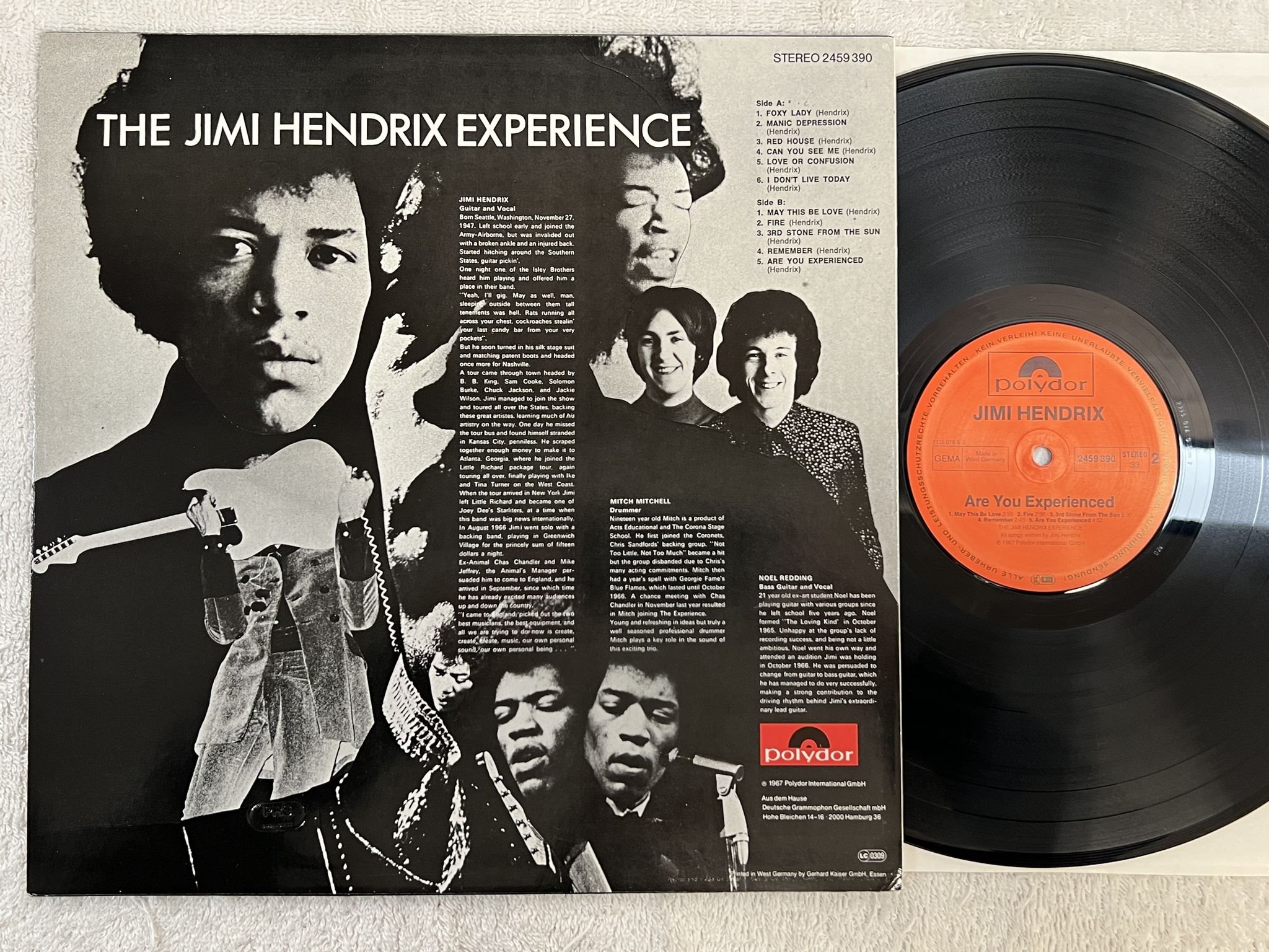 Omslagsbild för skivan JIMI HENDRIX are you experienced LP re Ger POLYDOR 2459390
