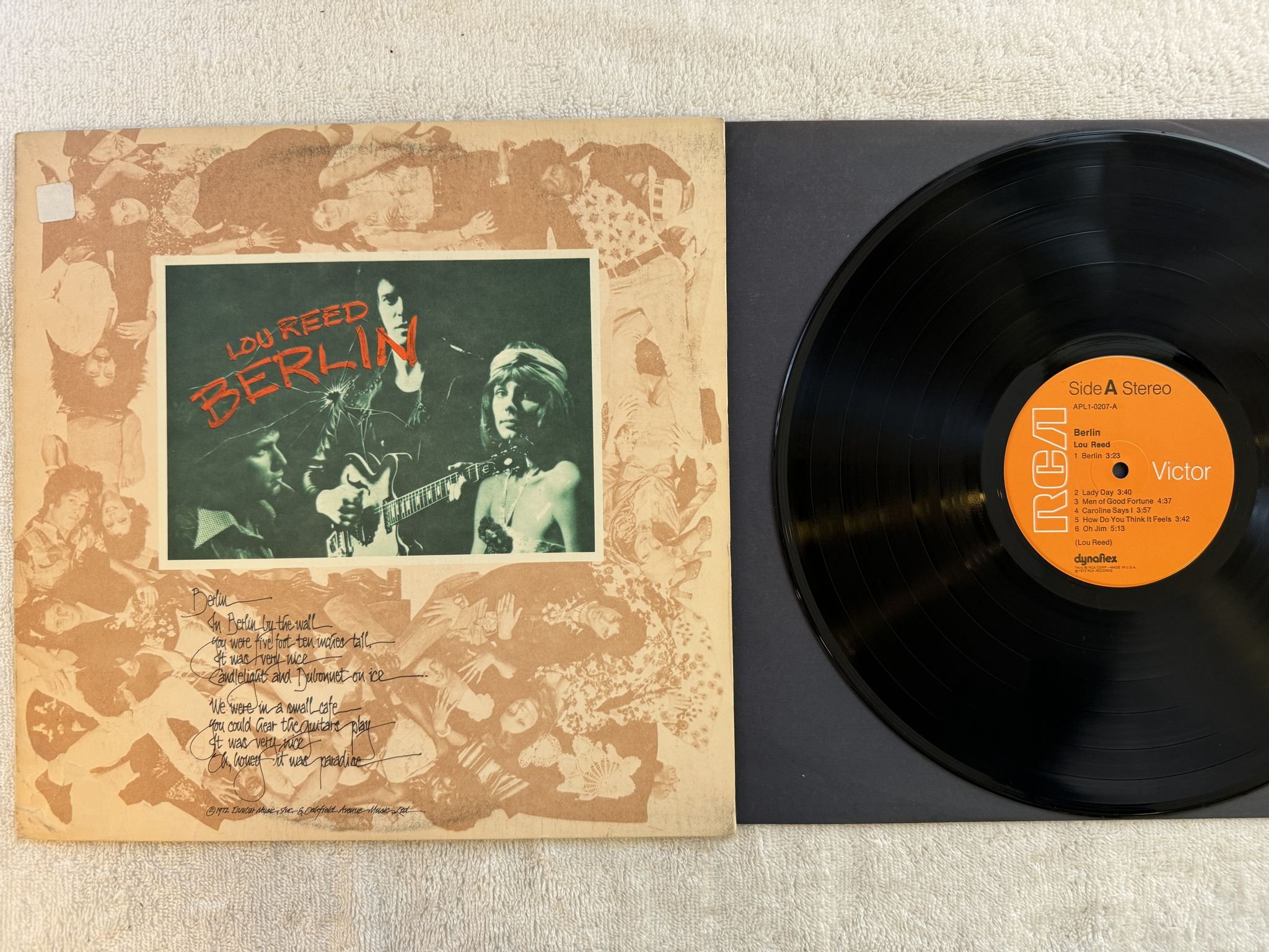 Omslagsbild för skivan LOU REED Berlin LP -73 US RCA APL1-0207