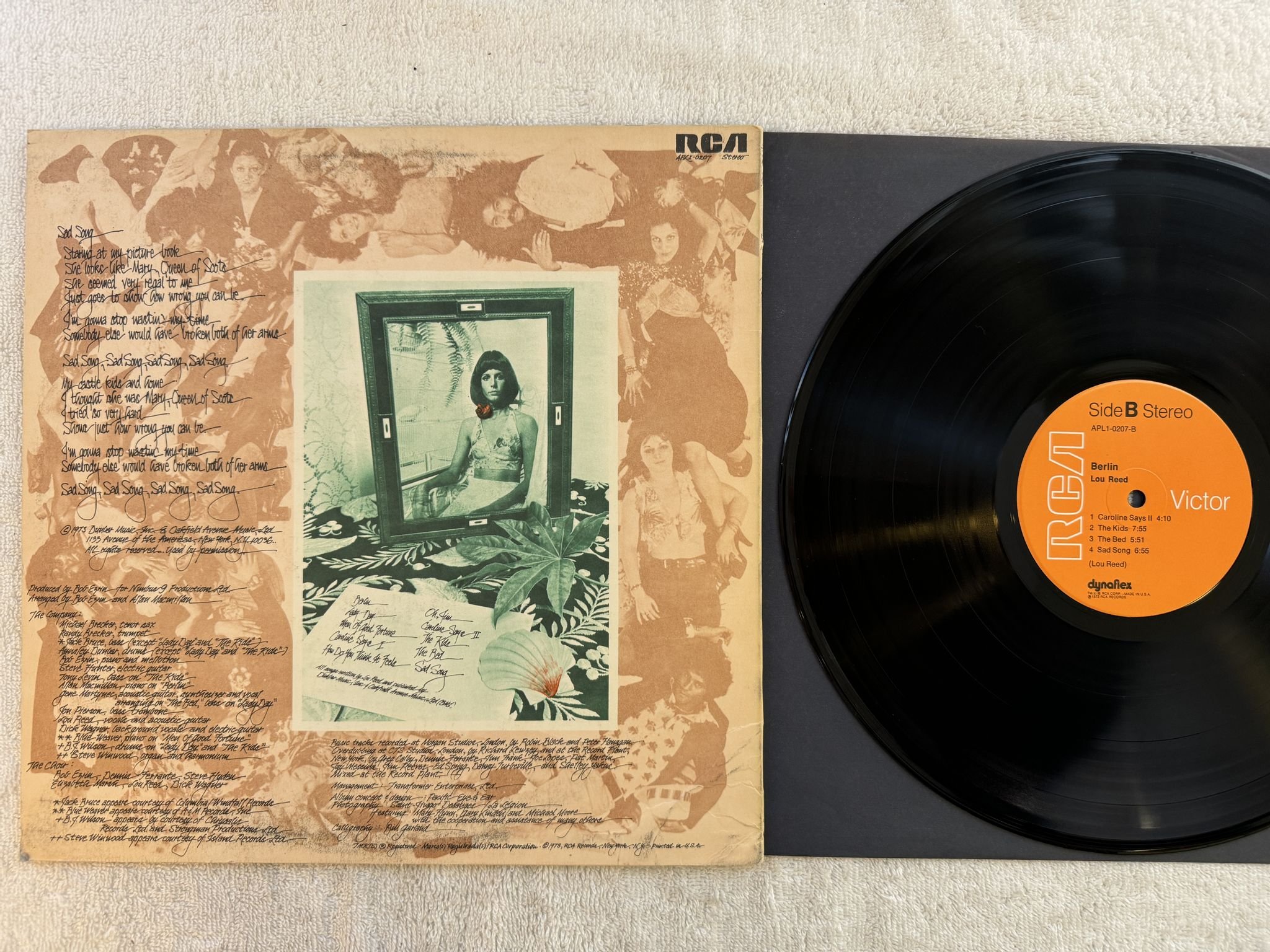 Omslagsbild för skivan LOU REED Berlin LP -73 US RCA APL1-0207