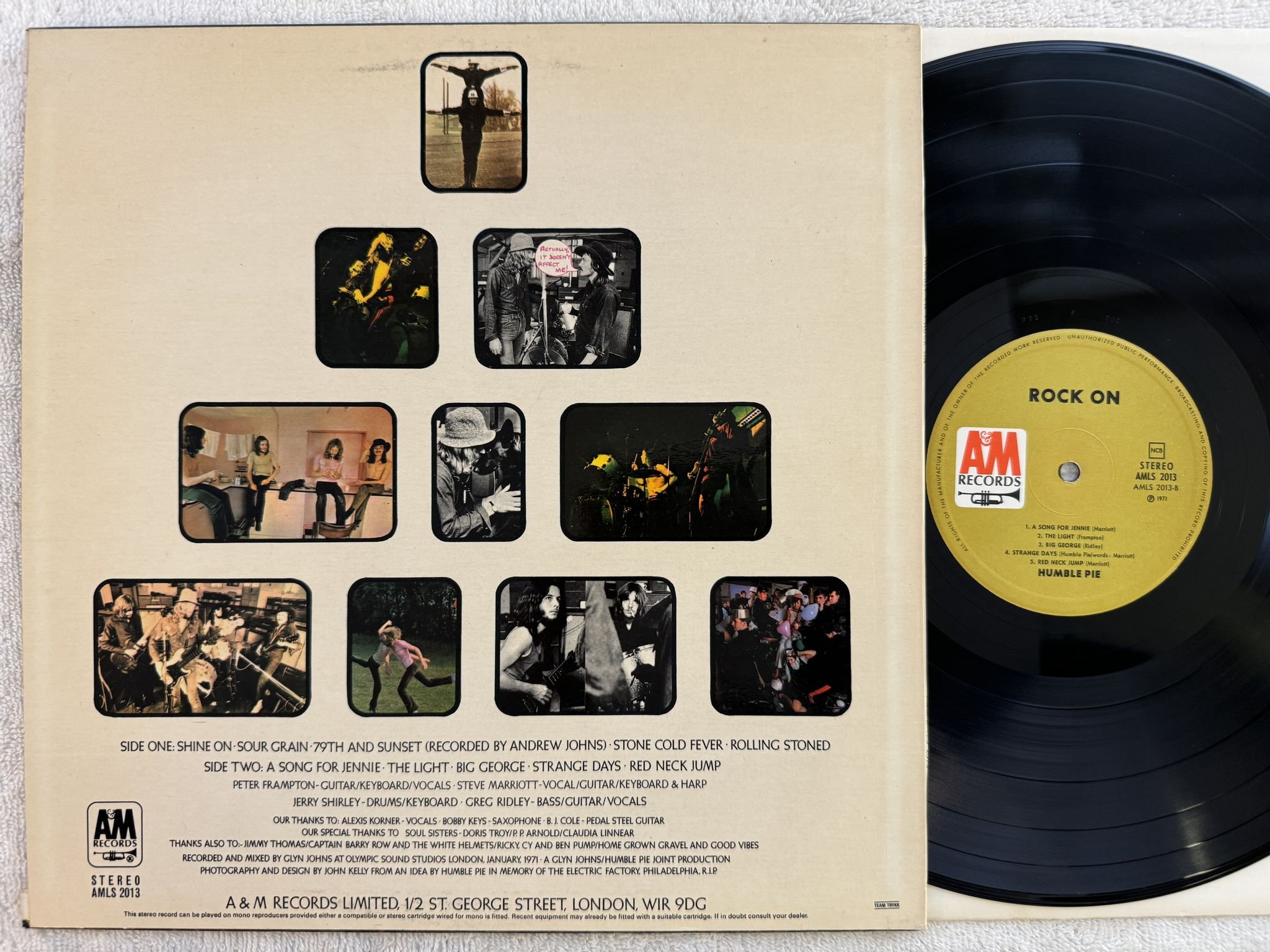 Omslagsbild för skivan HUMBLE PIE rock on LP -71 ncb A&M AMLS 2013