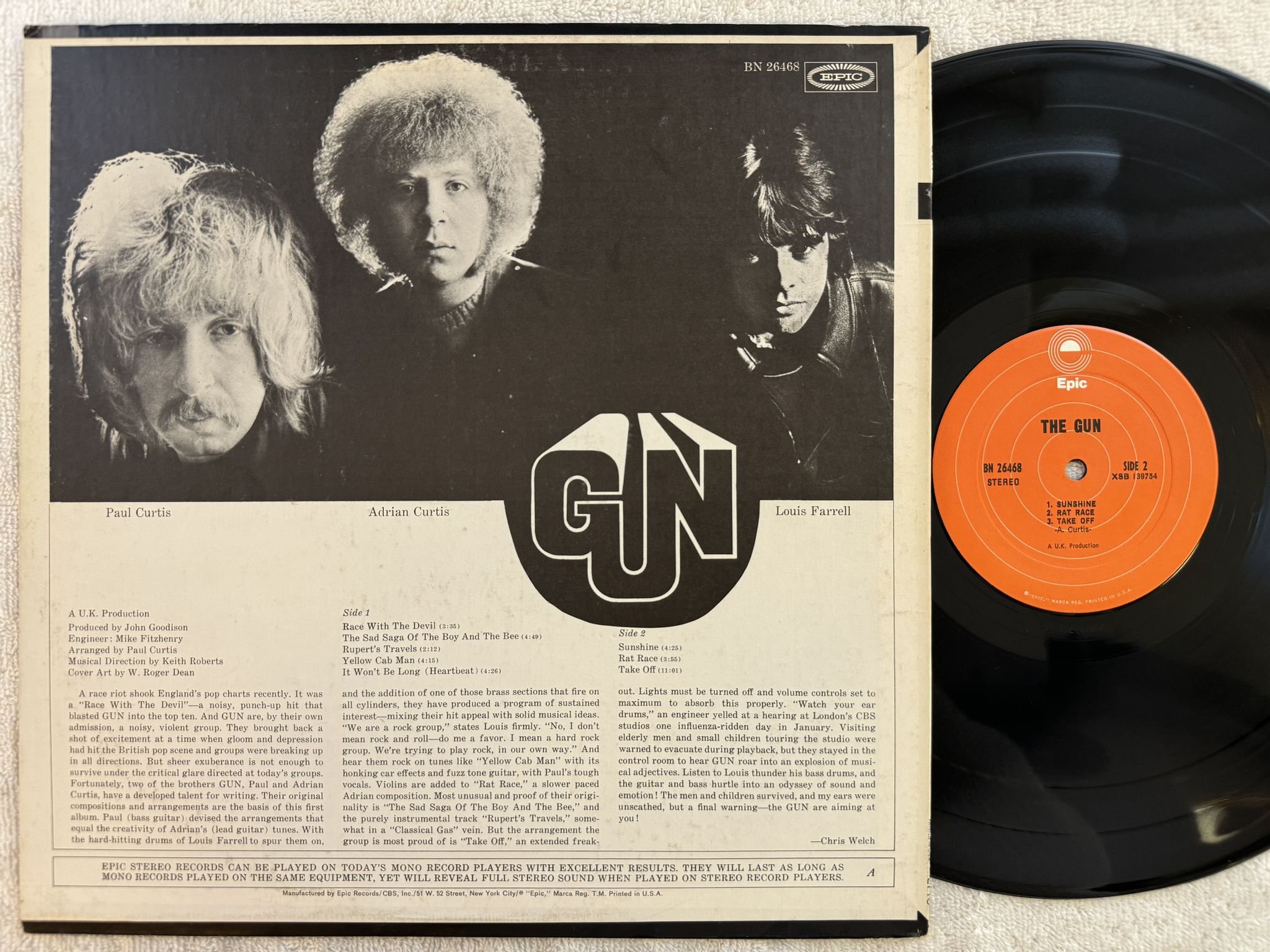 Omslagsbild för skivan THE GUN s/t LP -68/73 US EPIC BN 26468